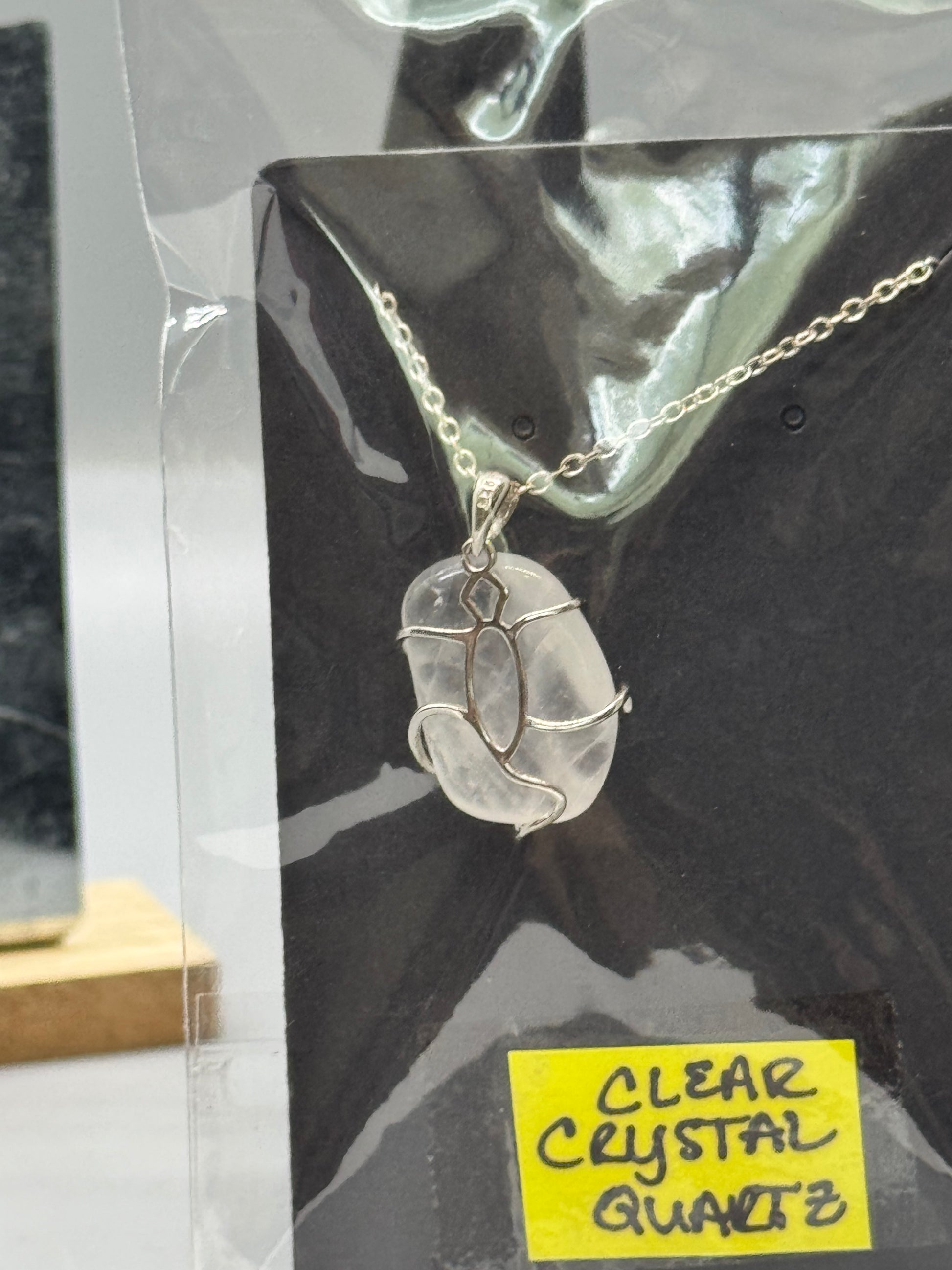 Clear Quartz Pendant on 18" Silver Chain #467