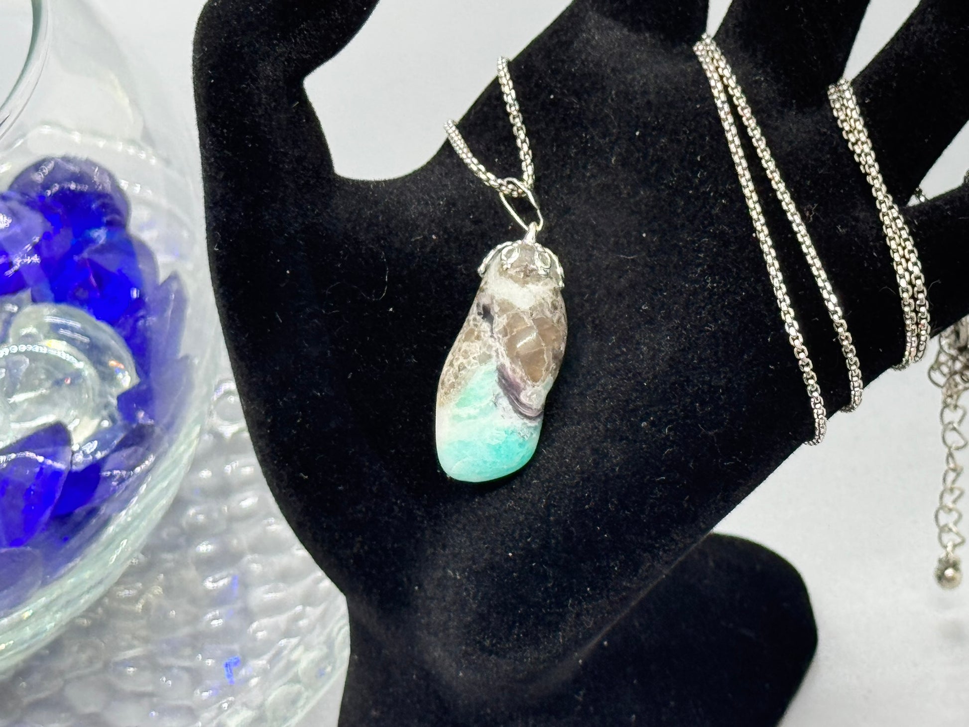 Authentic Aragonite Necklace – 18" Silver Chain # 405