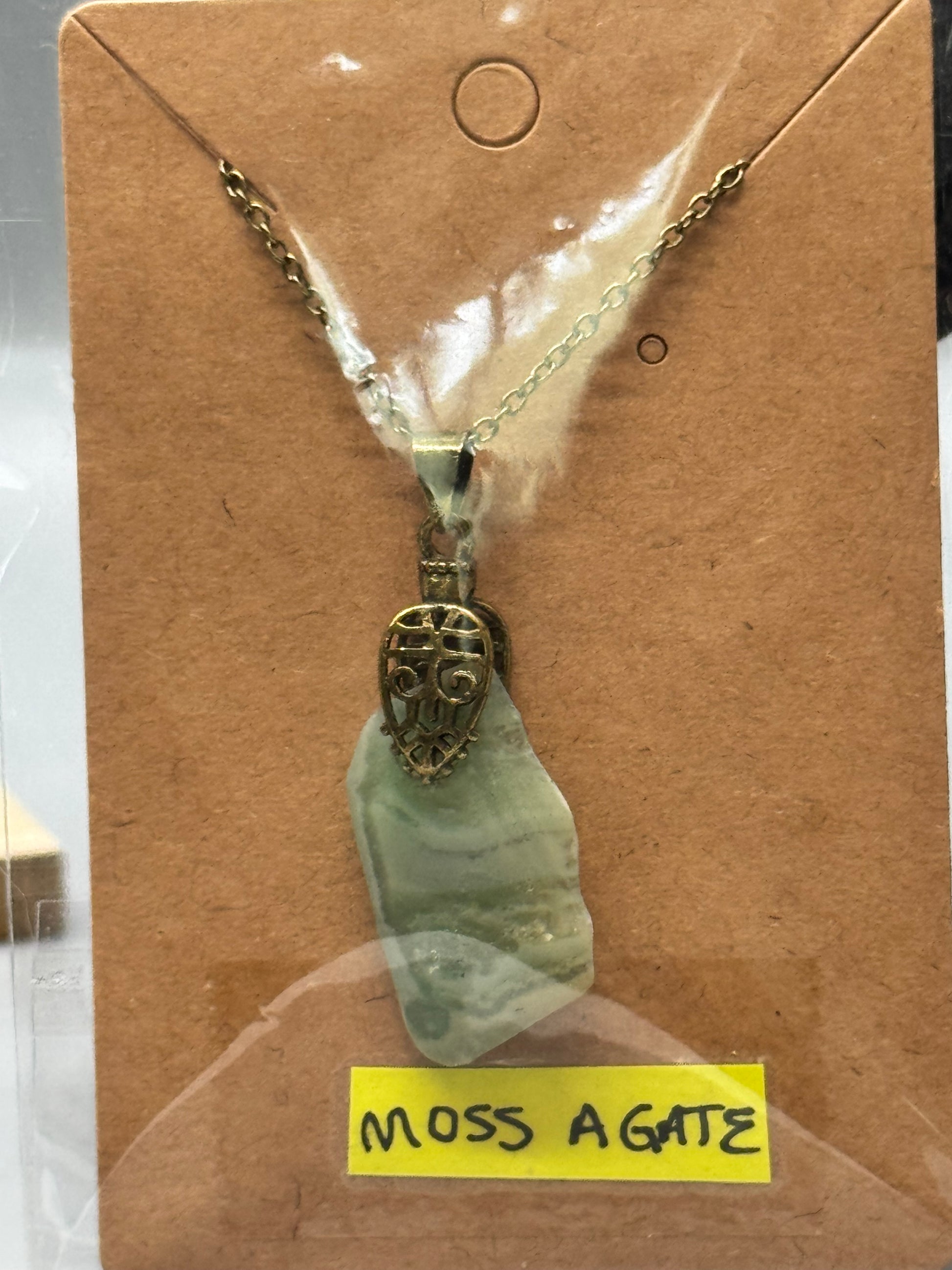 Moss Agate Copper Necklace – Handmade & Healing #470