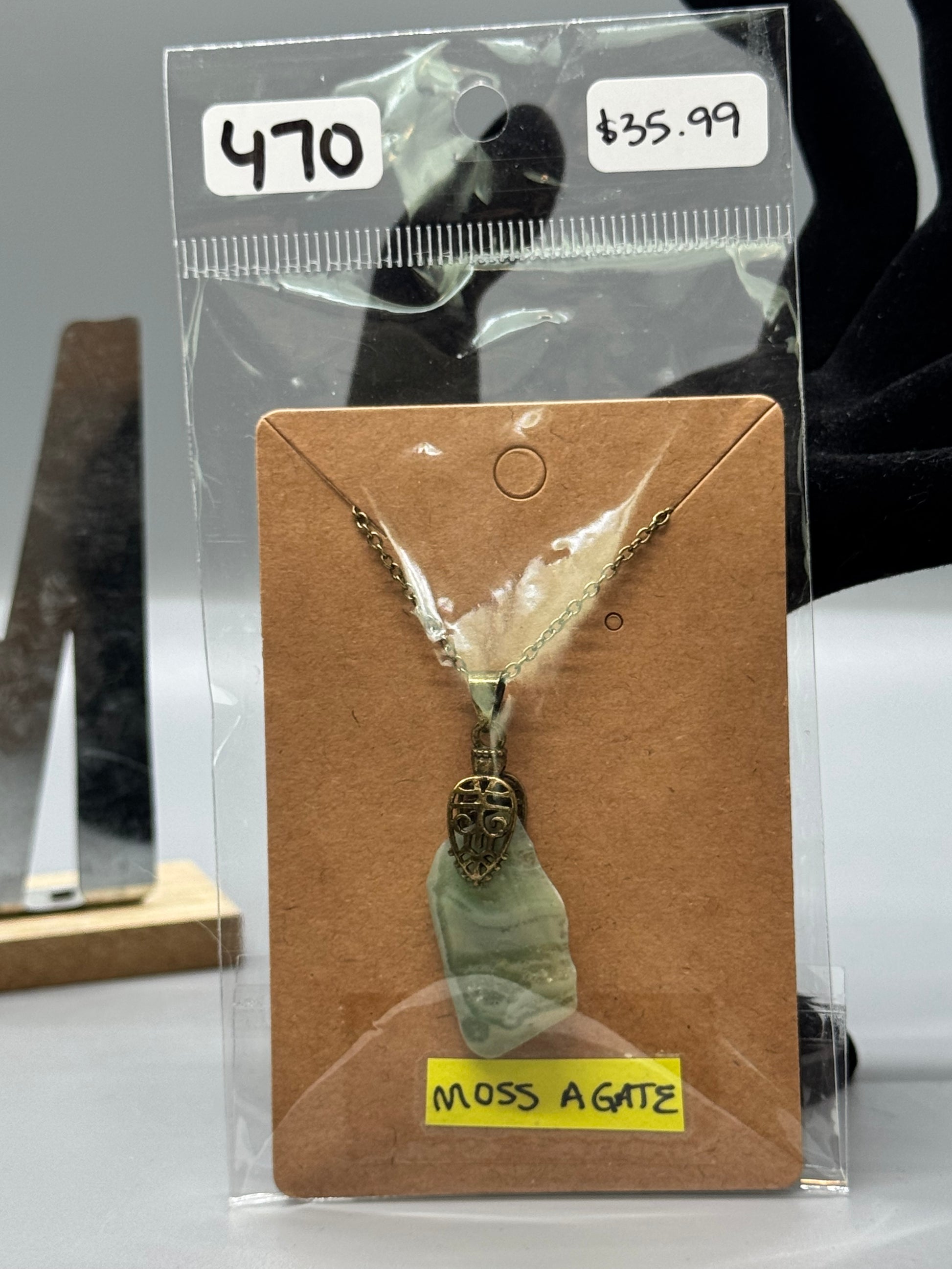 Moss Agate Copper Necklace – Handmade & Healing #470