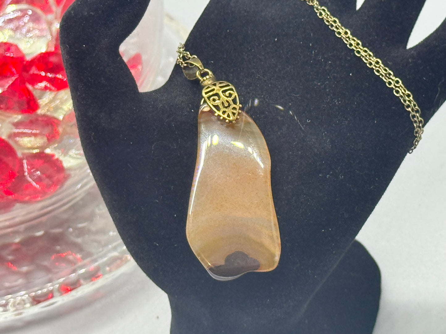 Authentic Cryptocrystalline Quartz Necklace – 18" Copper # 413