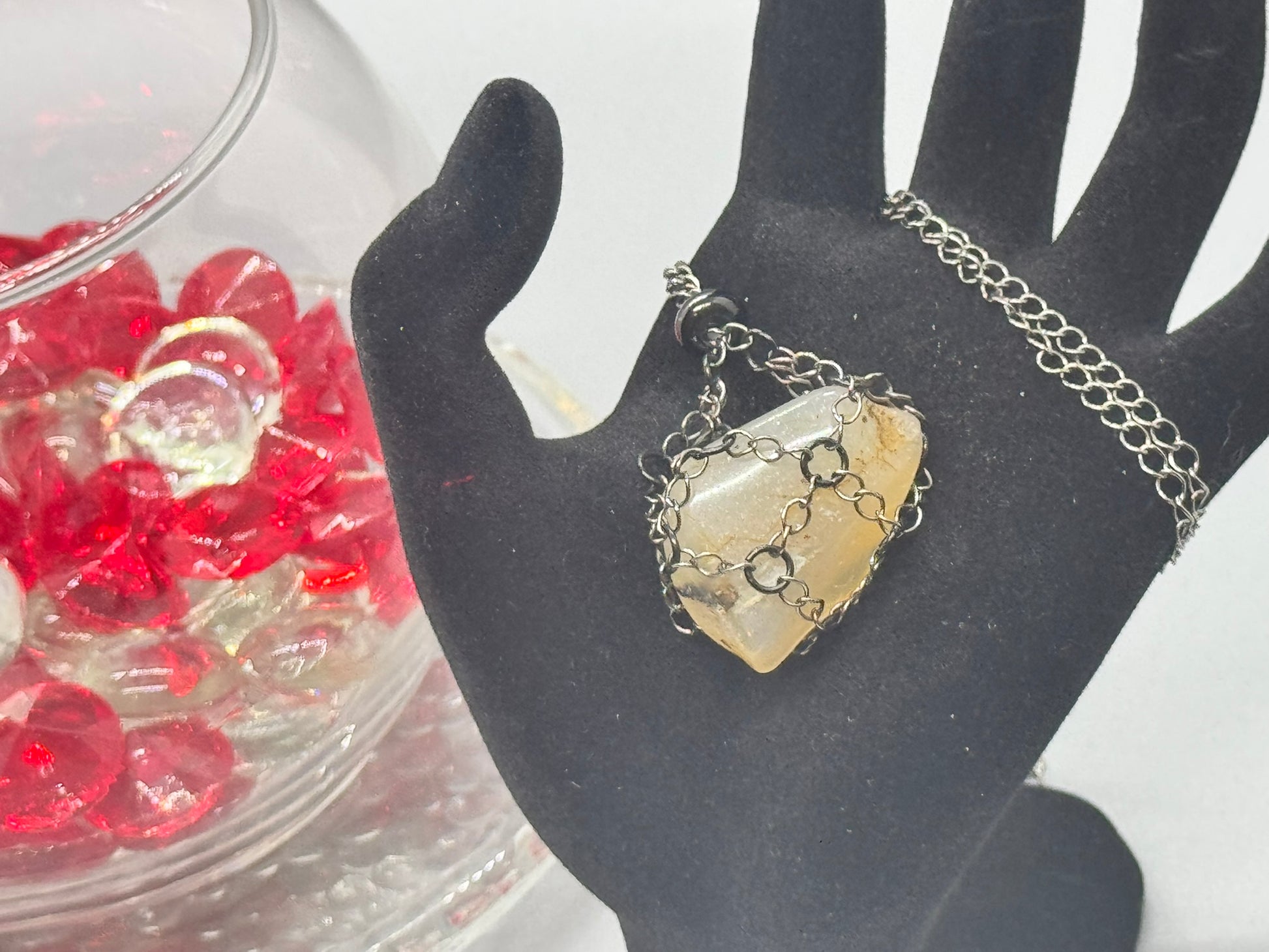 Authentic Montana Moss Agate Necklace – 16" Black Chain # 415