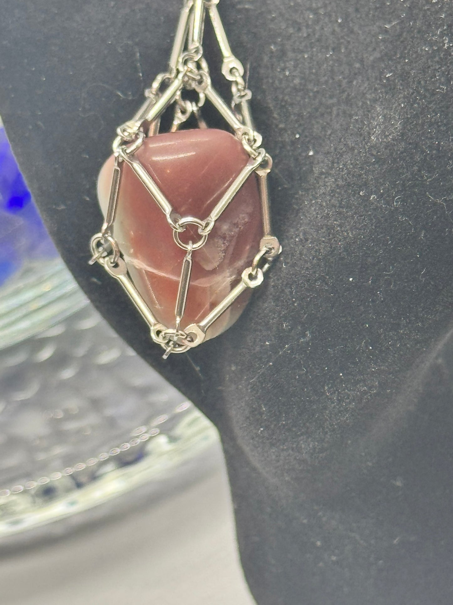 Authentic Botswana Agate Necklace – 24" Silver Chain # 417