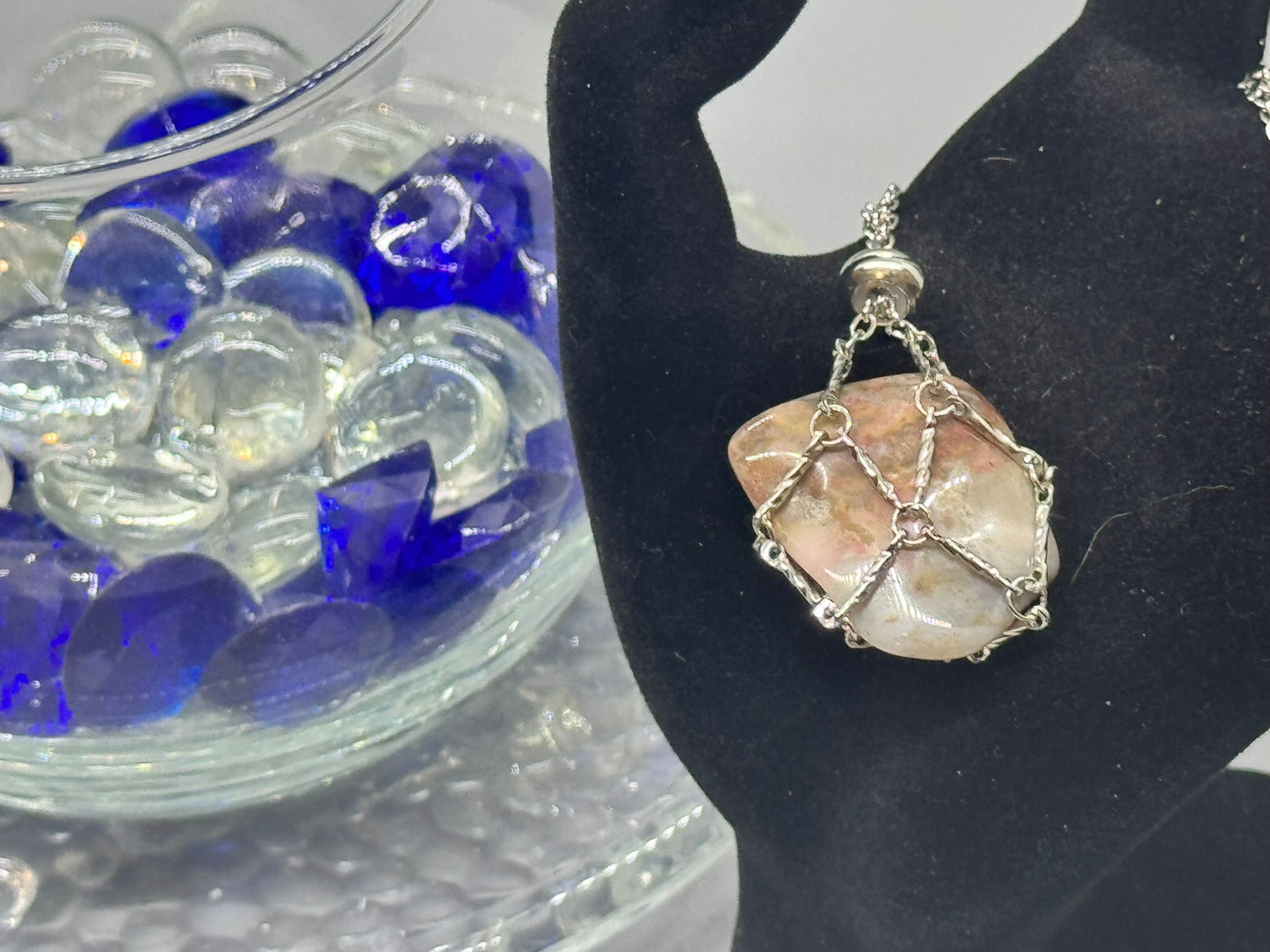 Authentic Botswana Agate Necklace – 24" Silver Chain # 417