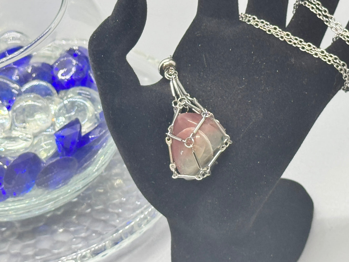 Authentic Botswana Agate Necklace – 24" Silver Chain # 417