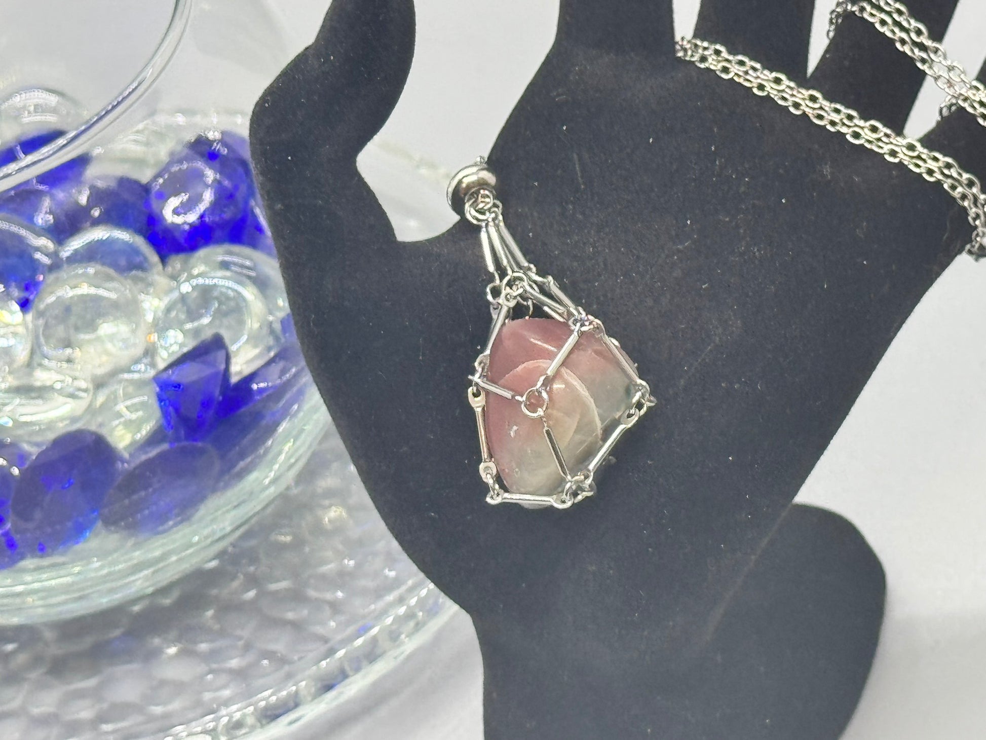 Authentic Botswana Agate Necklace – 24" Silver Chain # 417