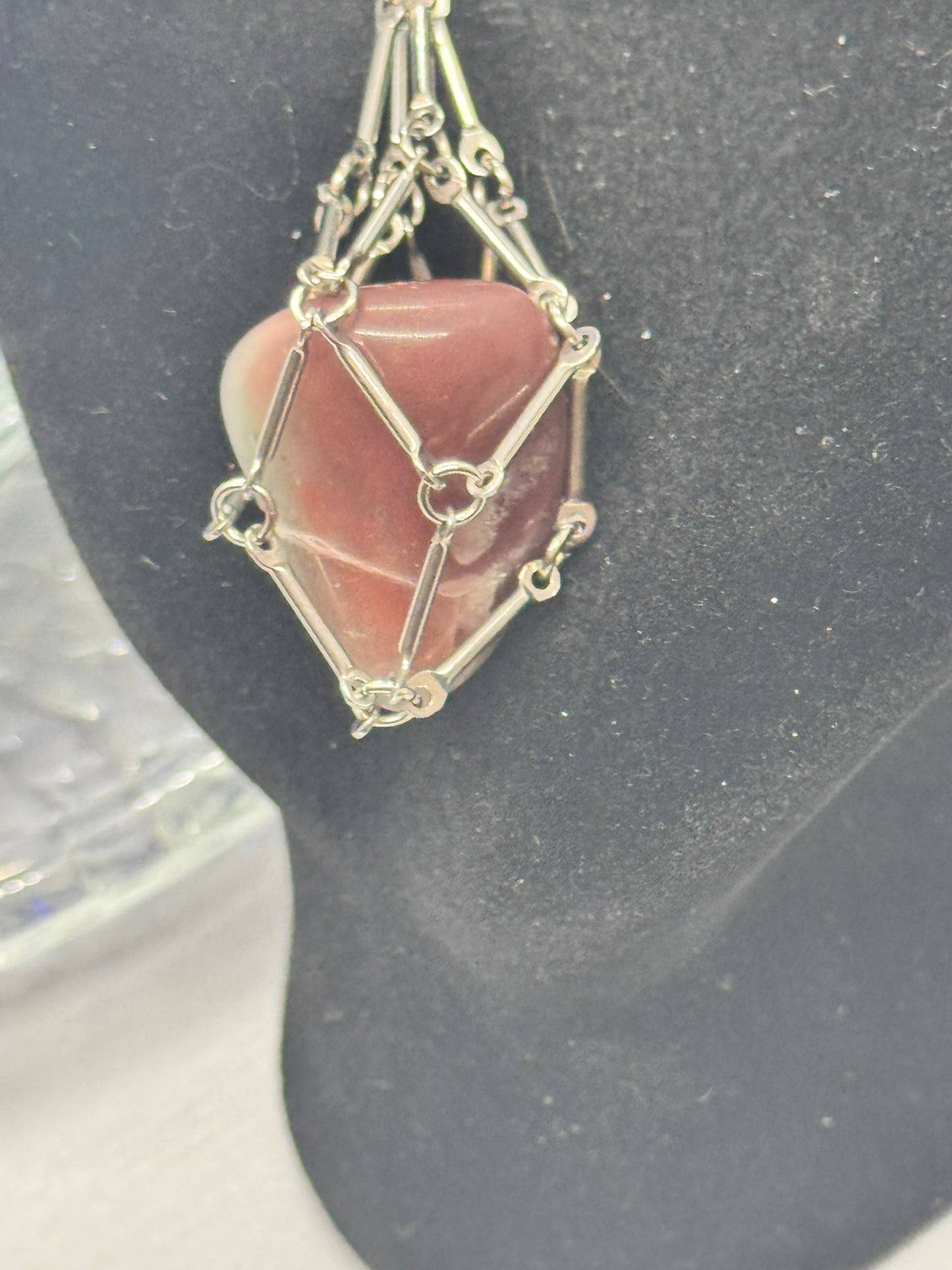 Authentic Botswana Agate Necklace – 24" Silver Chain # 417