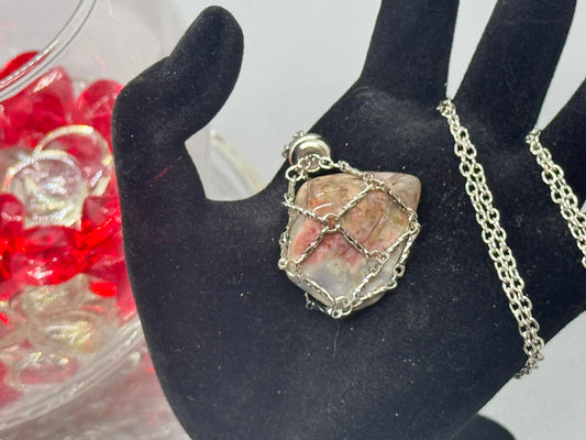 Authentic Botswana Agate Necklace – 24" Silver Chain # 417
