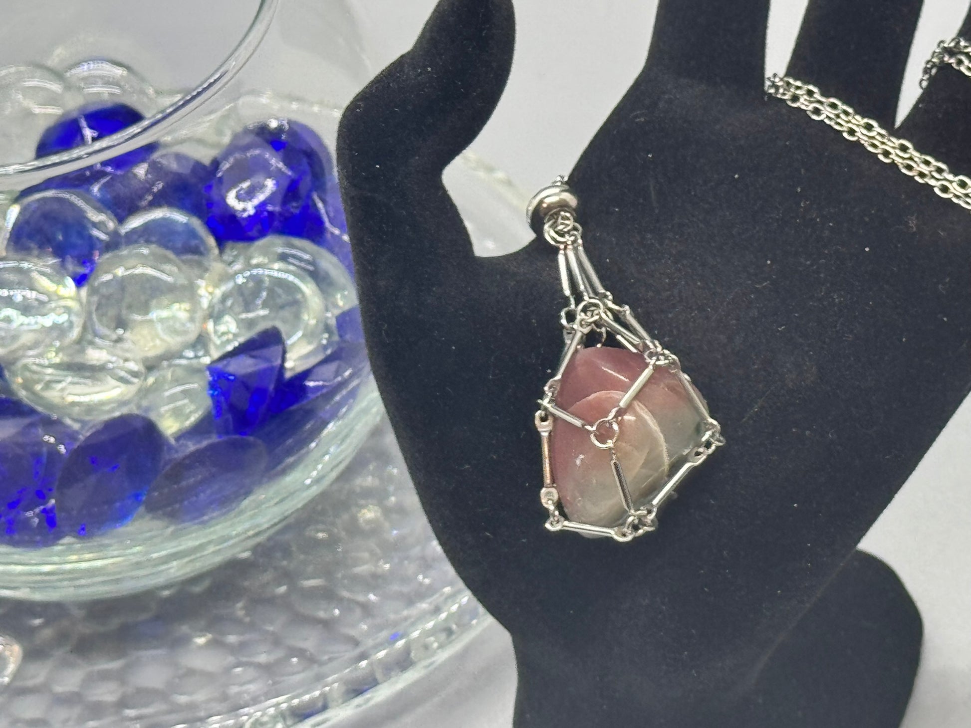 Authentic Botswana Agate Necklace – 24" Silver Chain # 417