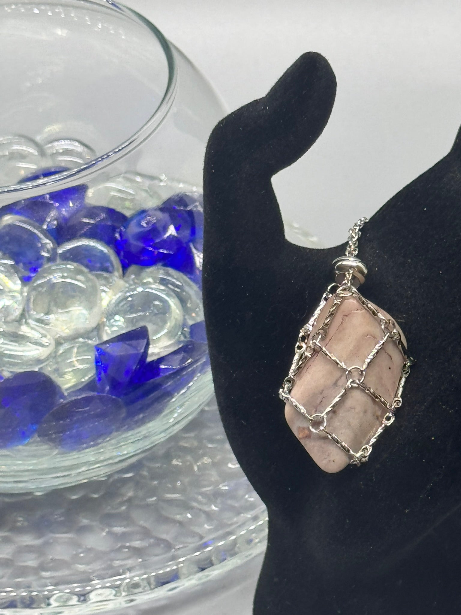 Authentic Pink Andean Opal Necklace – Handcrafted Jewelry #420