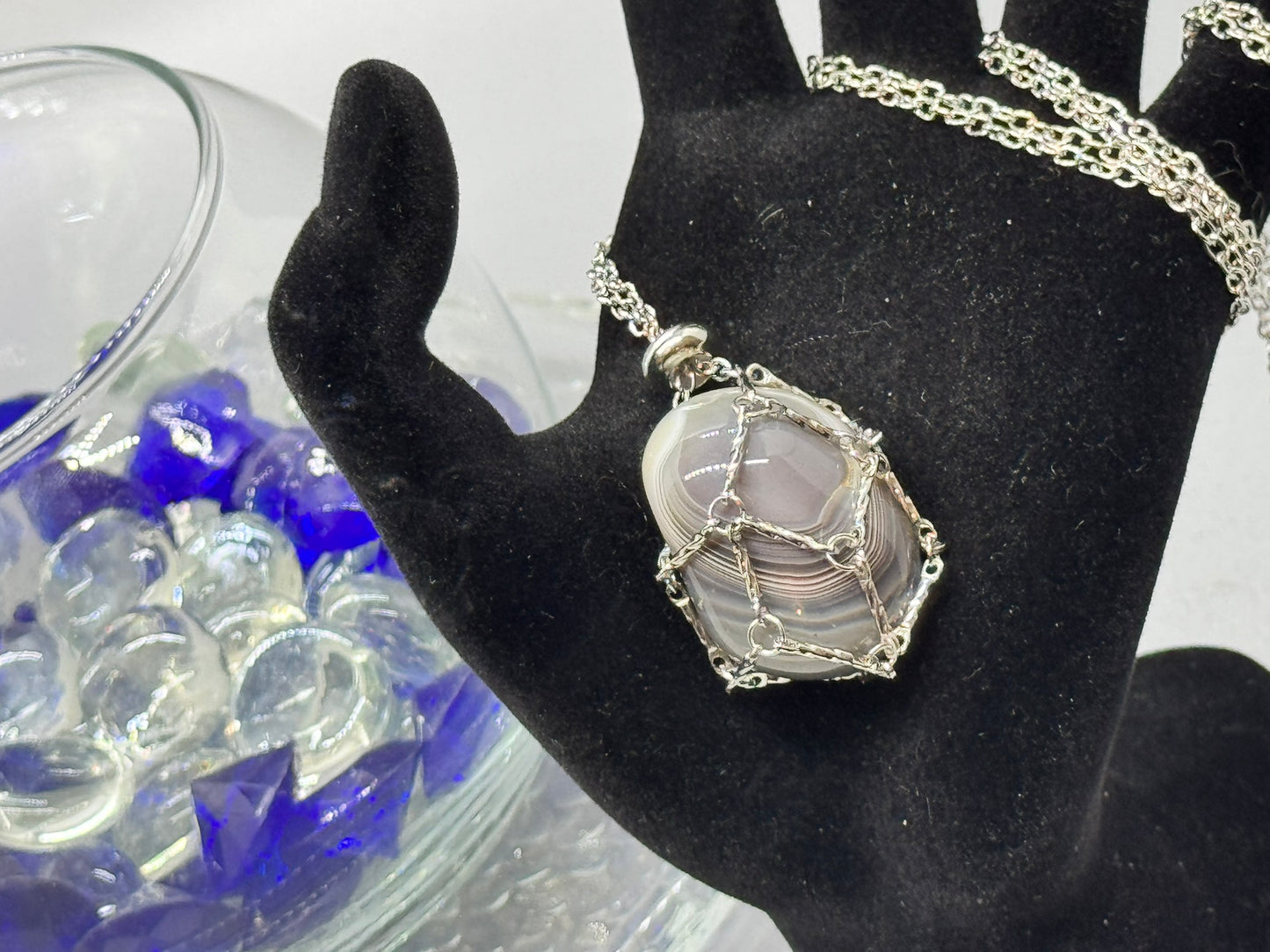 Authentic Botswana Agate Pendant – Handcrafted Jewelry # 421