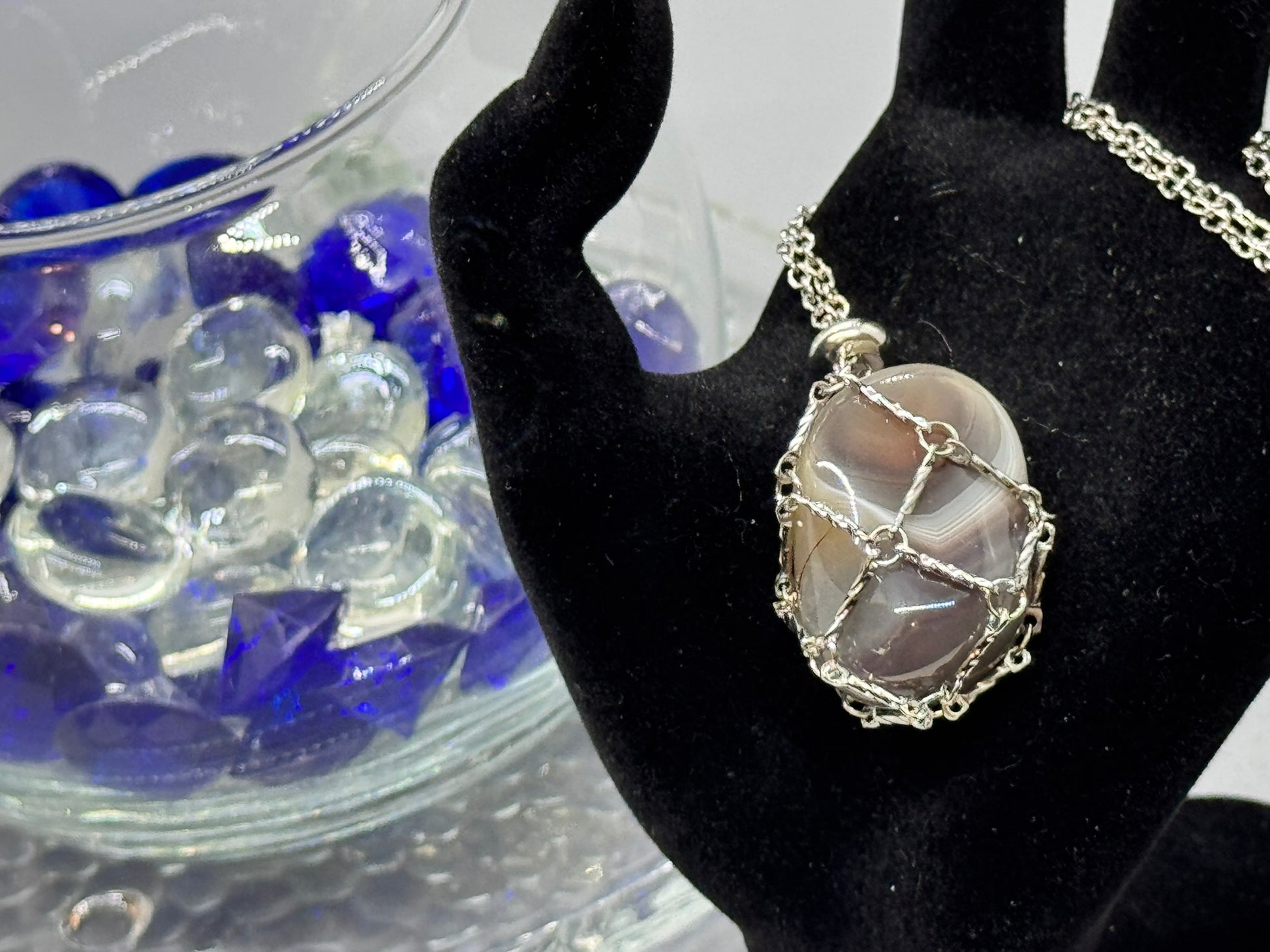 Authentic Botswana Agate Pendant – Handcrafted Jewelry # 421