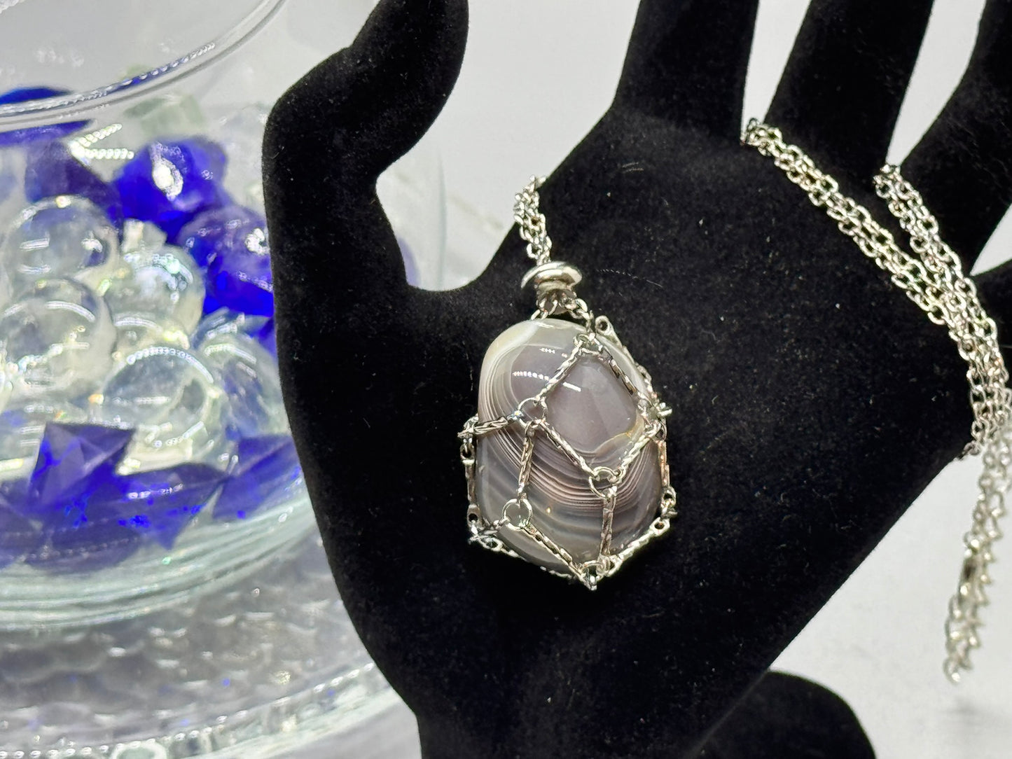 Authentic Botswana Agate Pendant – Handcrafted Jewelry # 421