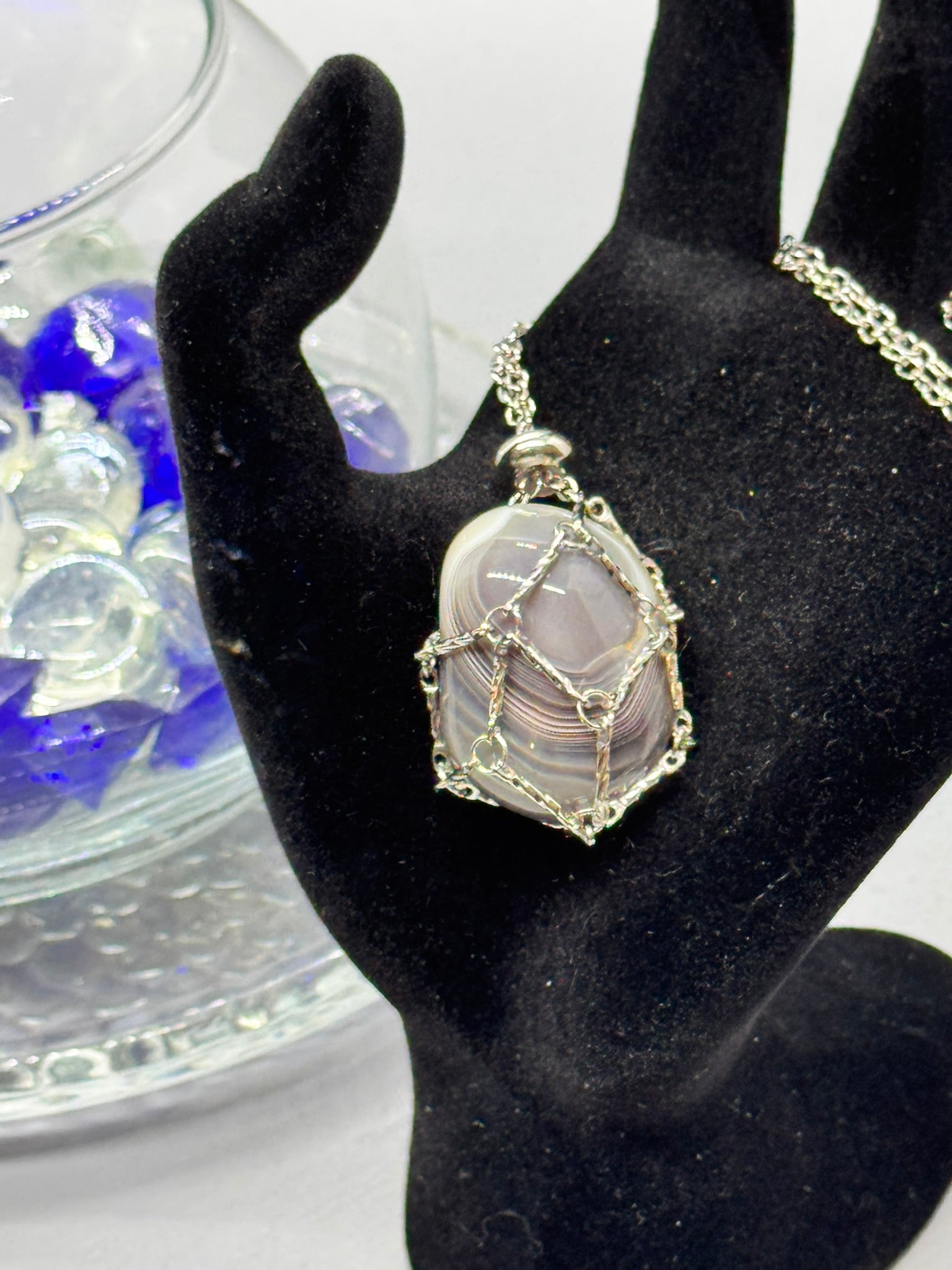 Authentic Botswana Agate Pendant – Handcrafted Jewelry # 421