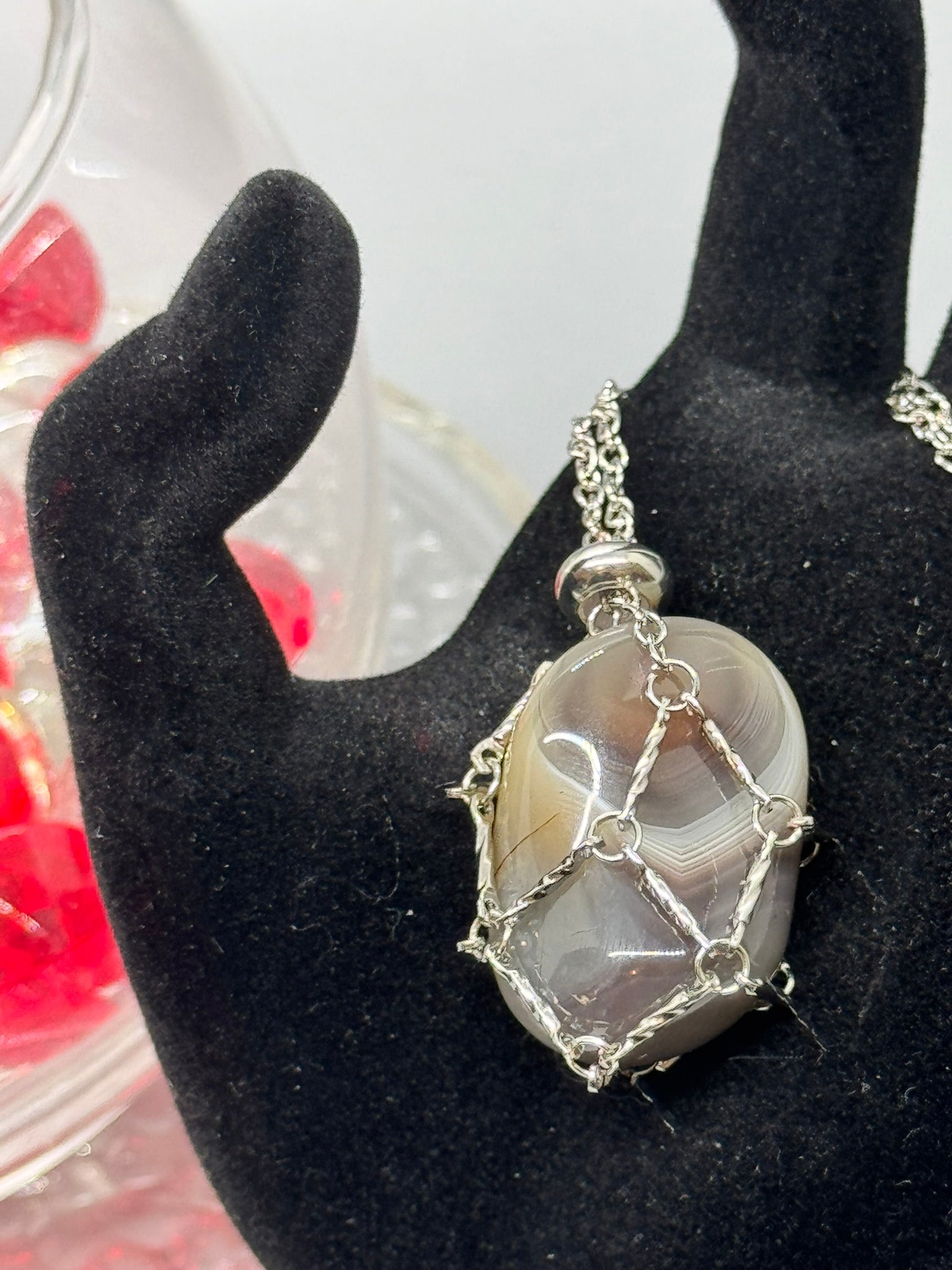 Authentic Botswana Agate Pendant – Handcrafted Jewelry # 421