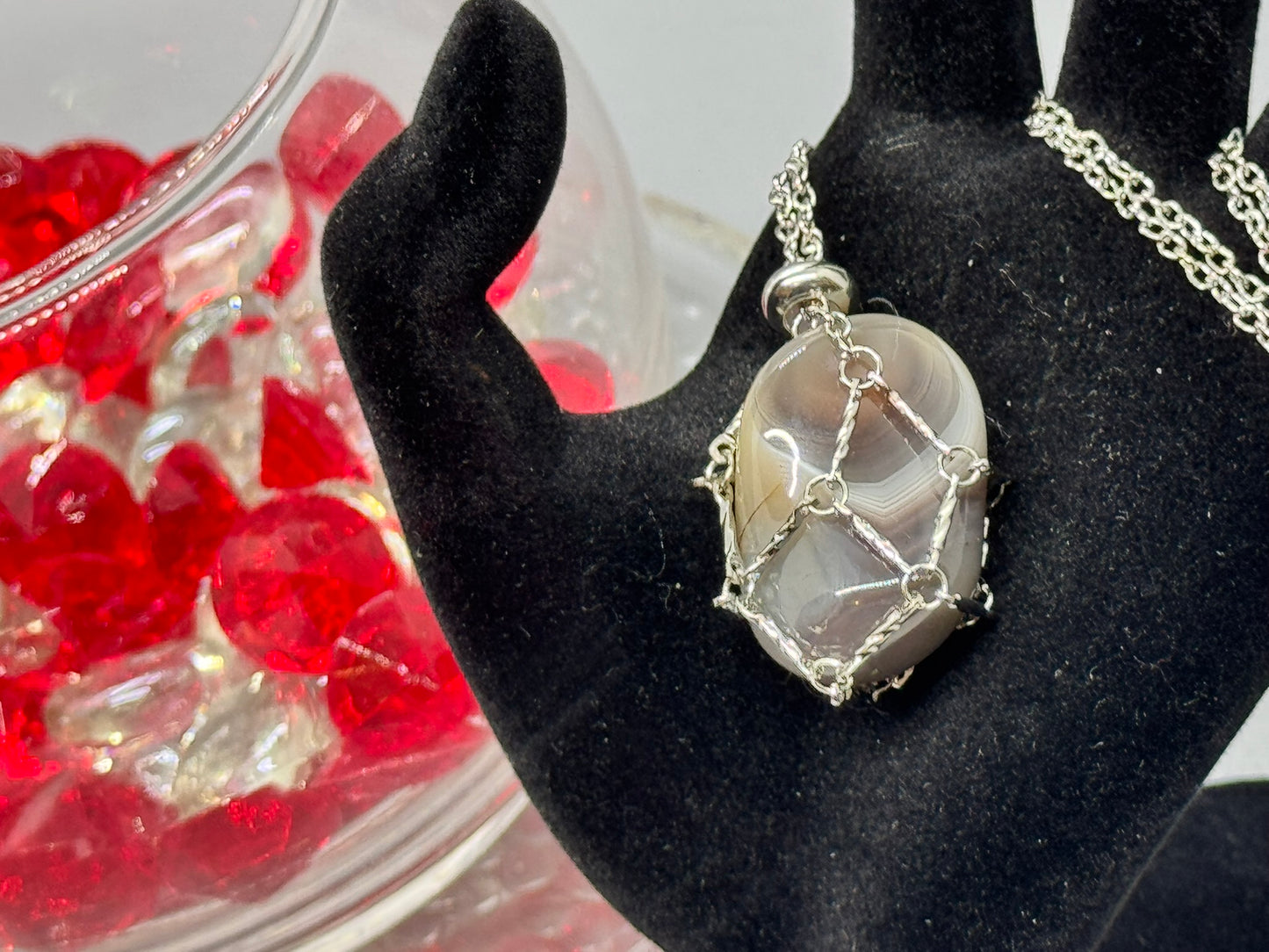 Authentic Botswana Agate Pendant – Handcrafted Jewelry # 421