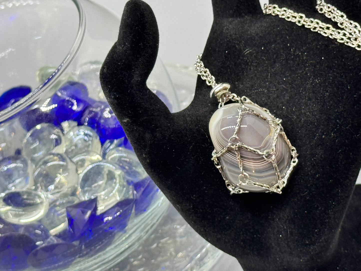 Authentic Botswana Agate Pendant – Handcrafted Jewelry # 421