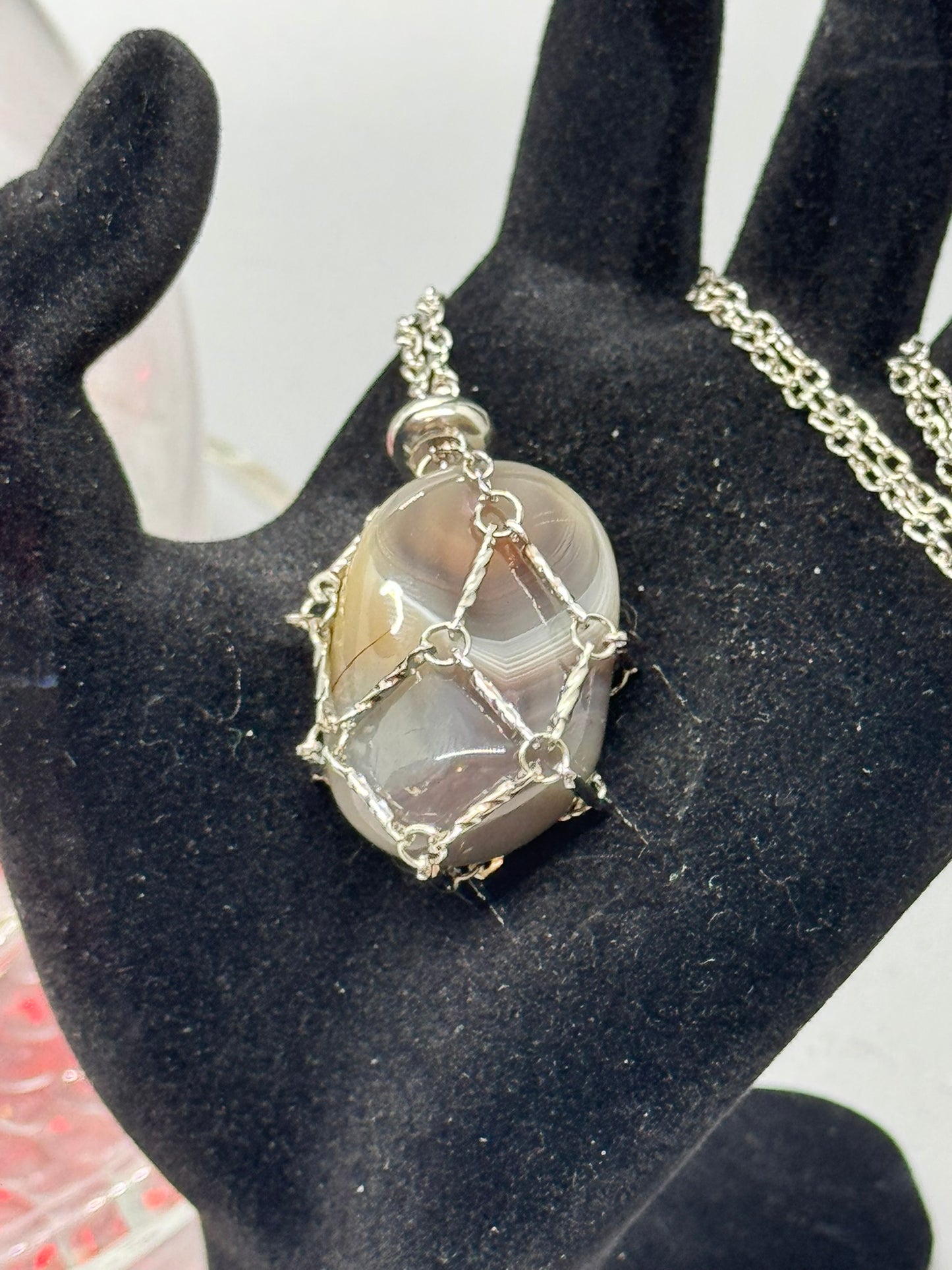 Authentic Botswana Agate Pendant – Handcrafted Jewelry # 421