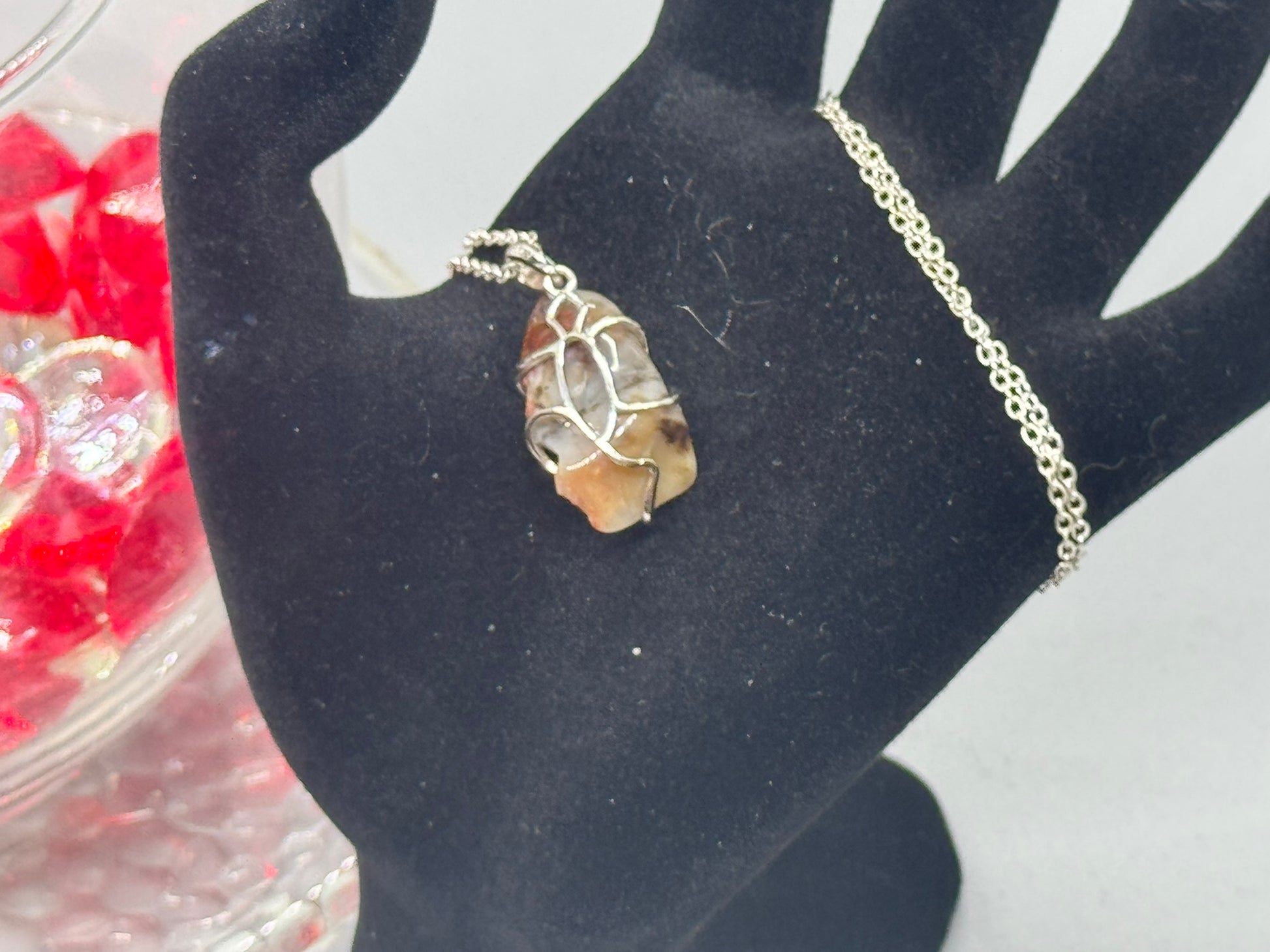Authentic Cryptocrystalline Quartz Pendant – Handcrafted # 422