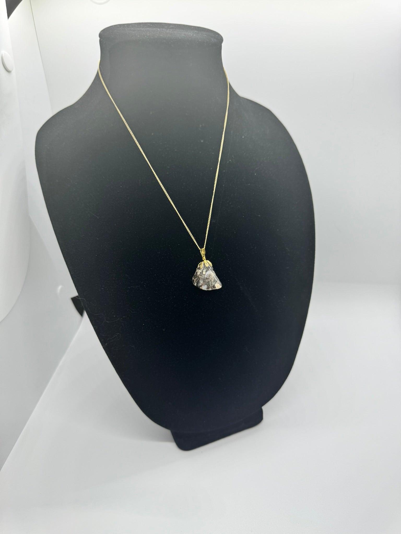 Authentic Turritella Agate Necklace – Handcrafted Jewelry # 425