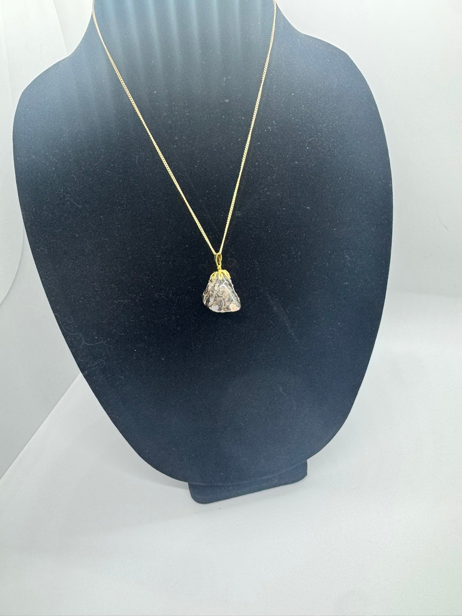 Authentic Turritella Agate Necklace – Handcrafted Jewelry # 425