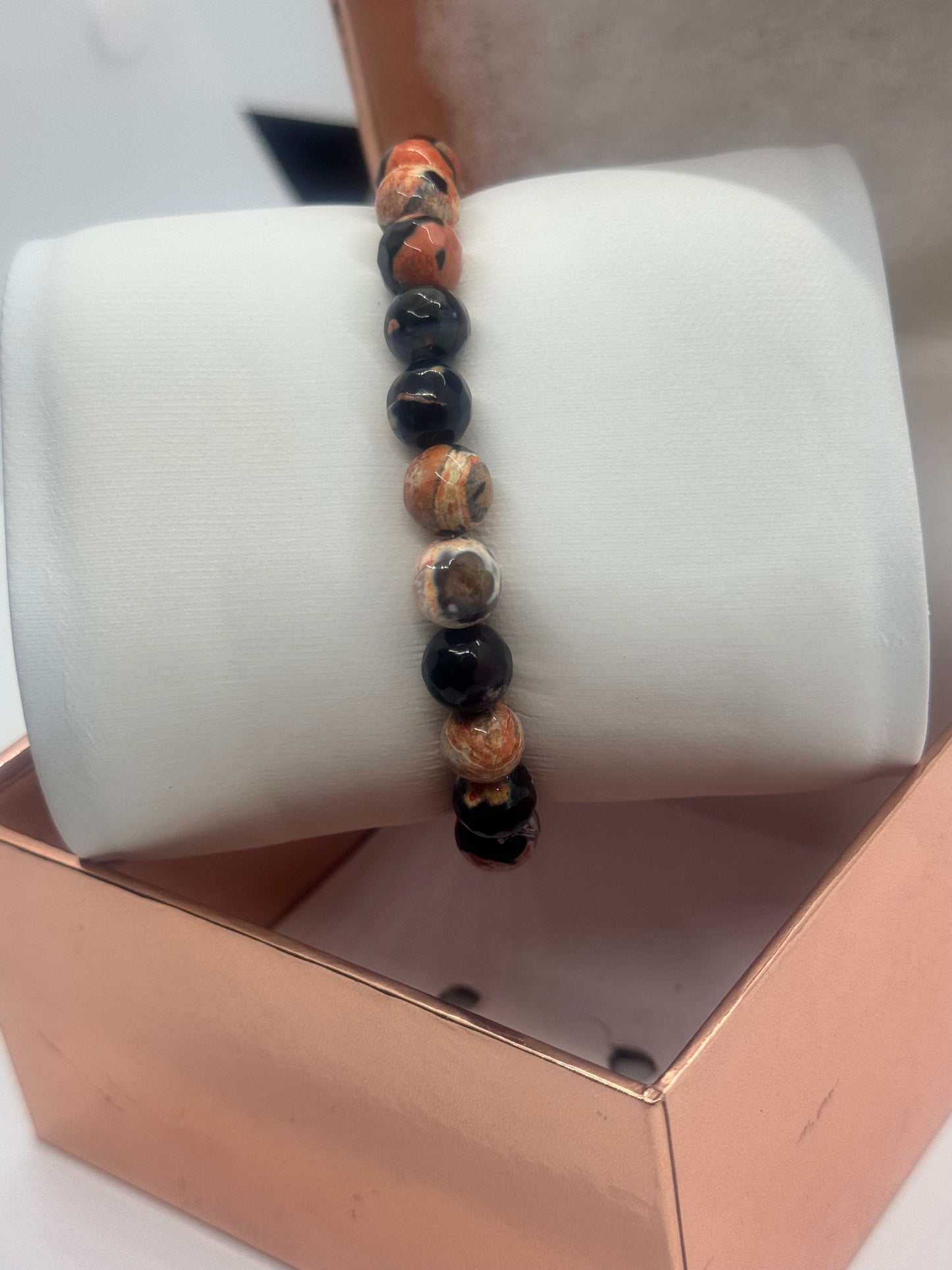 Authentic Red Snowflake Obsidian Bracelet #48