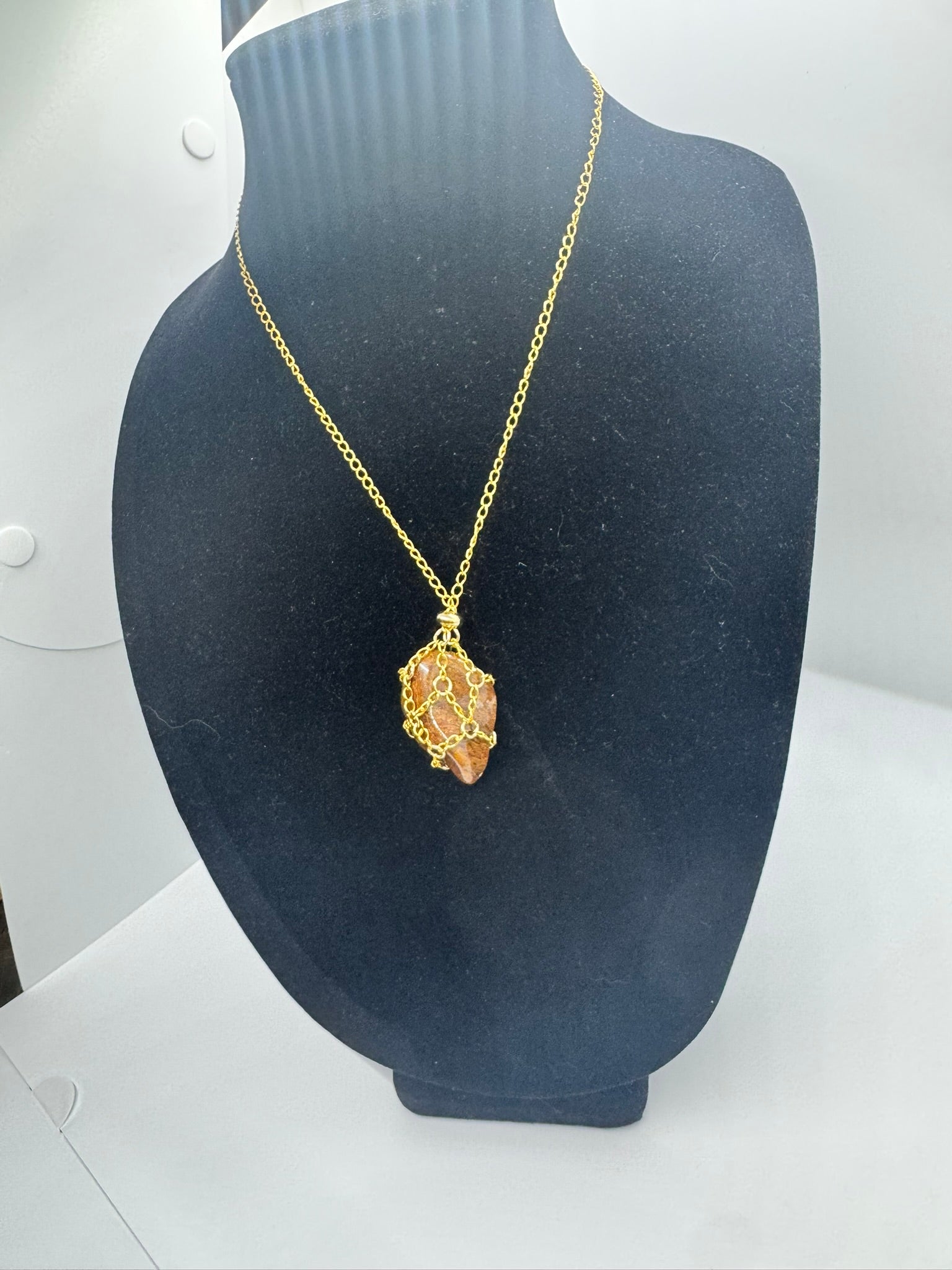 Authentic Elephant Skin Jasper Necklace – Handcrafted # 426