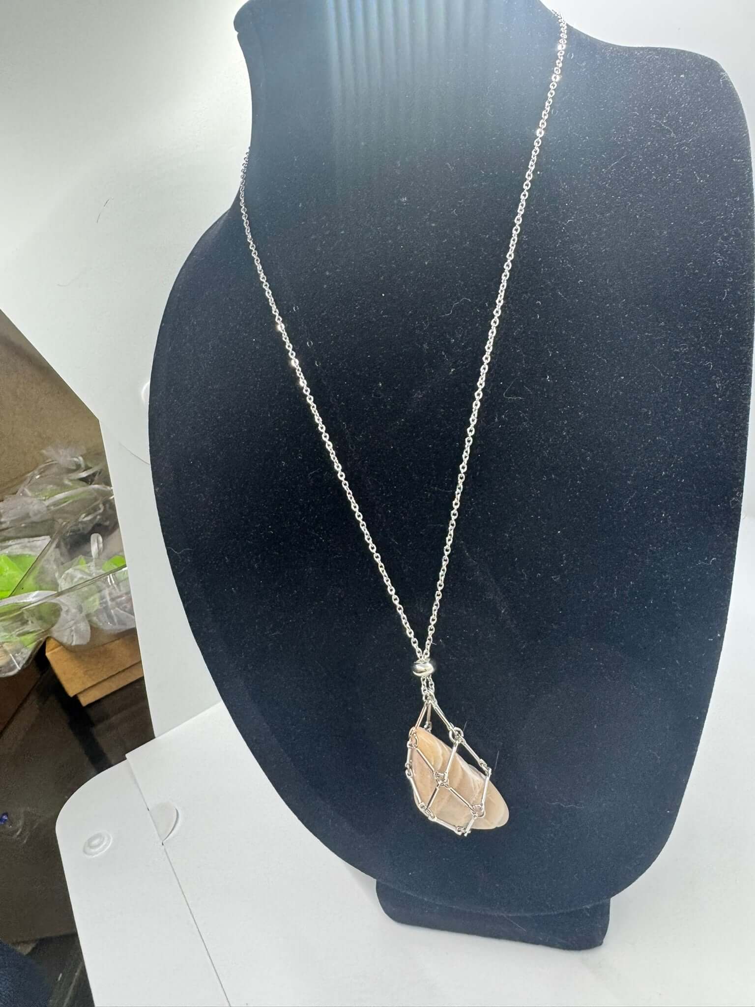 Authentic Moonstone Necklace – Handcrafted Jewelry # 428