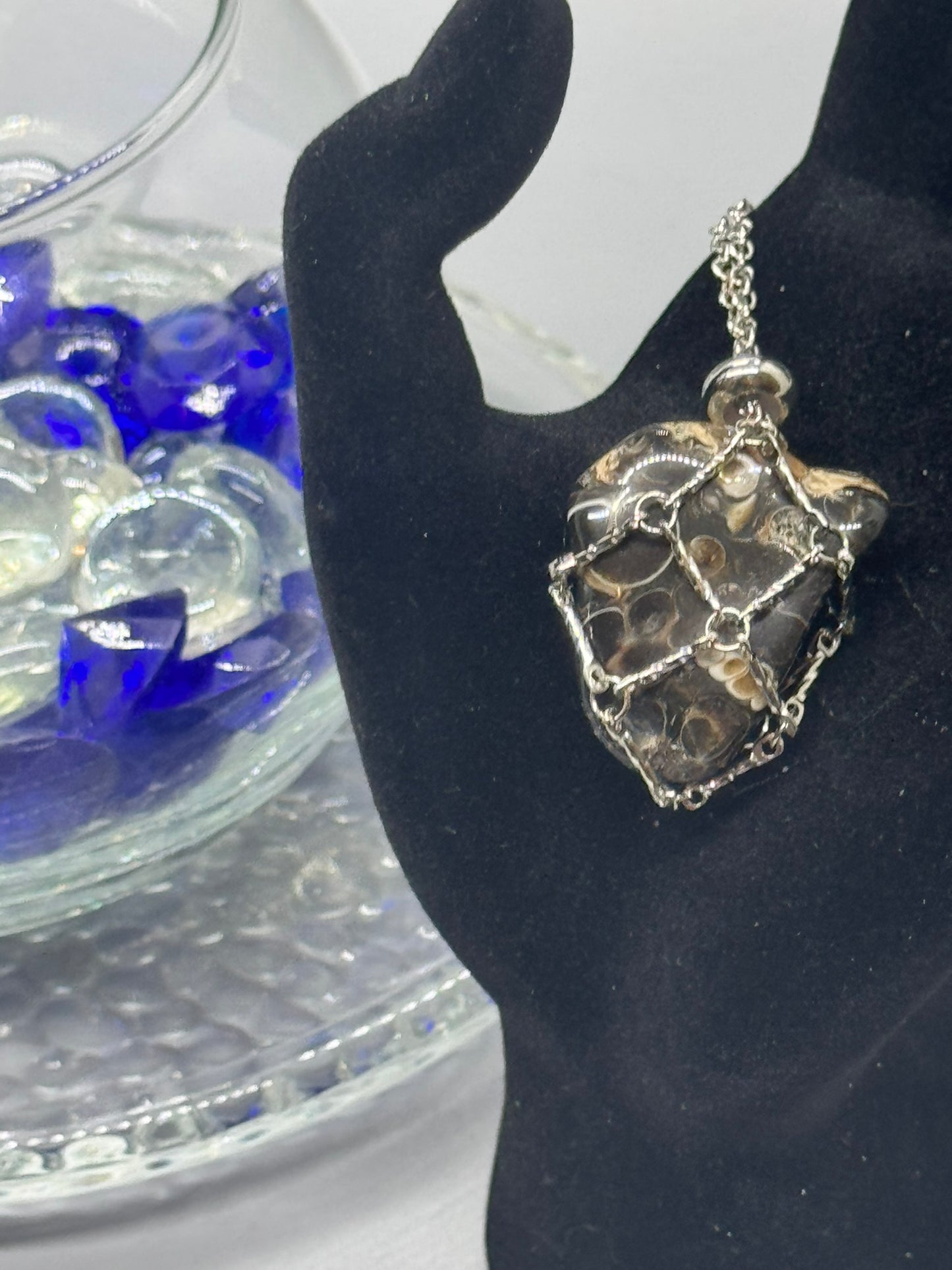 Authentic Turritella Agate Necklace – Handcrafted Jewelry # 431