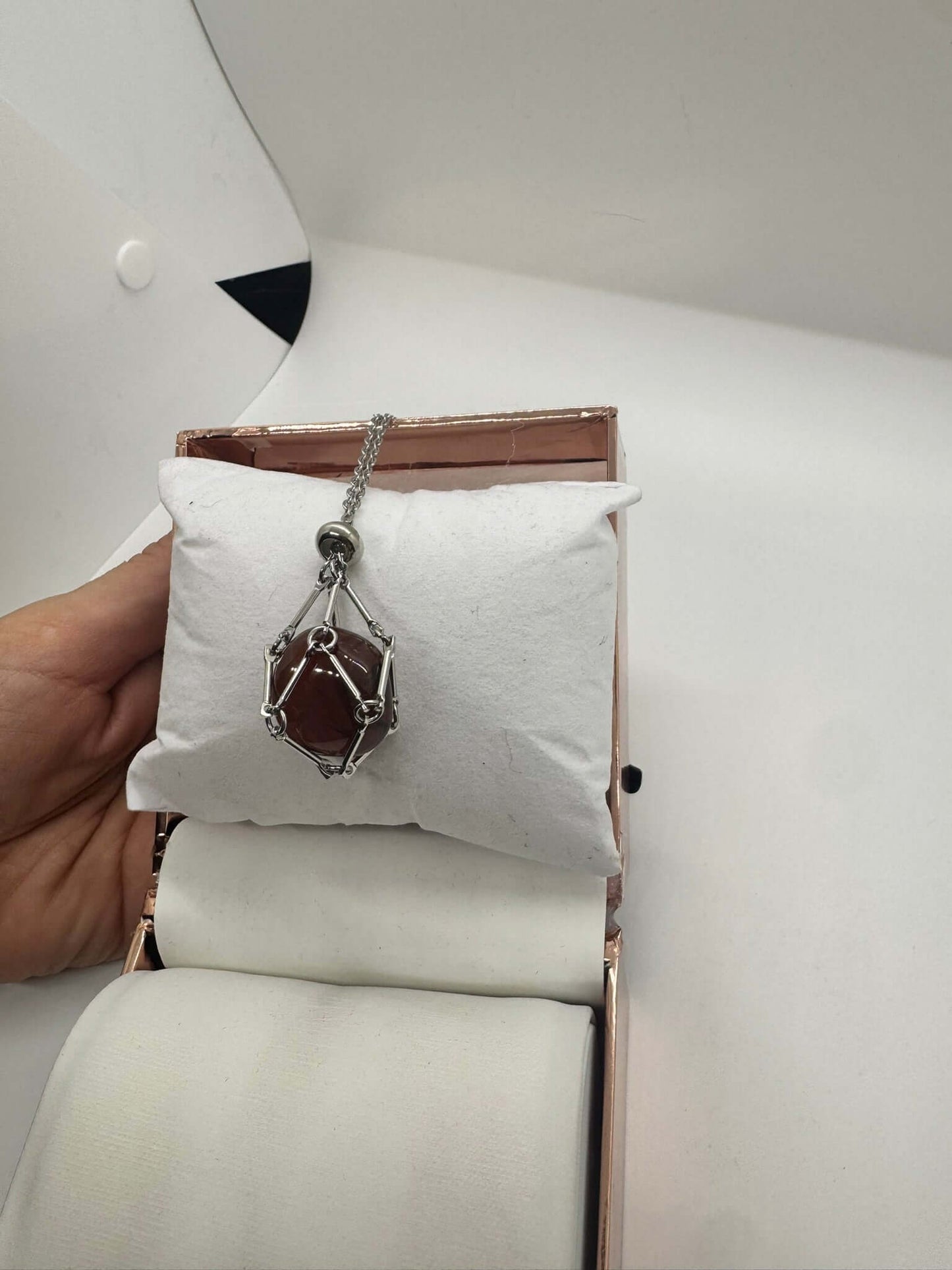 Authentic Carnelian Agate Necklace – Handcrafted Jewelry # 432
