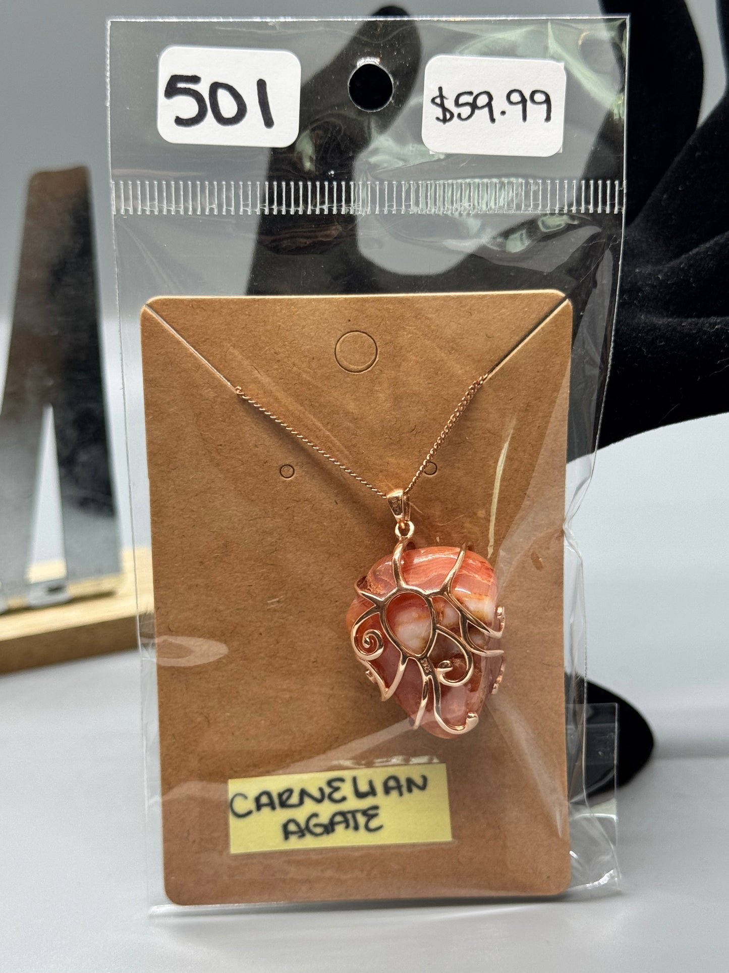 Carnelian Agate Necklace #501 – Handcrafted Jewelry