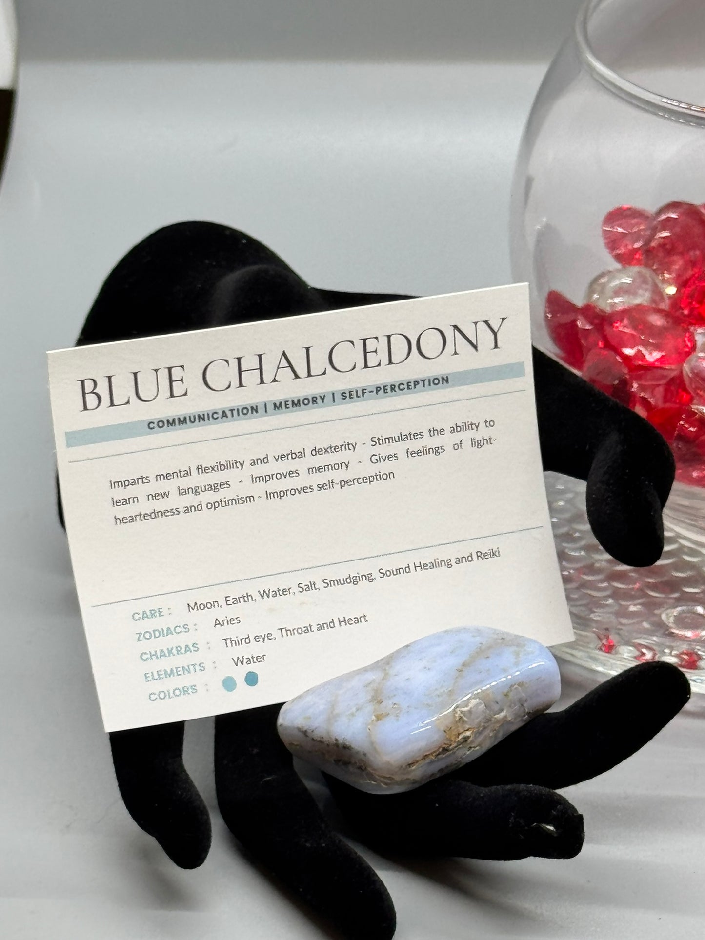Authentic Blue Chalcedony – Handcrafted Stone # 437