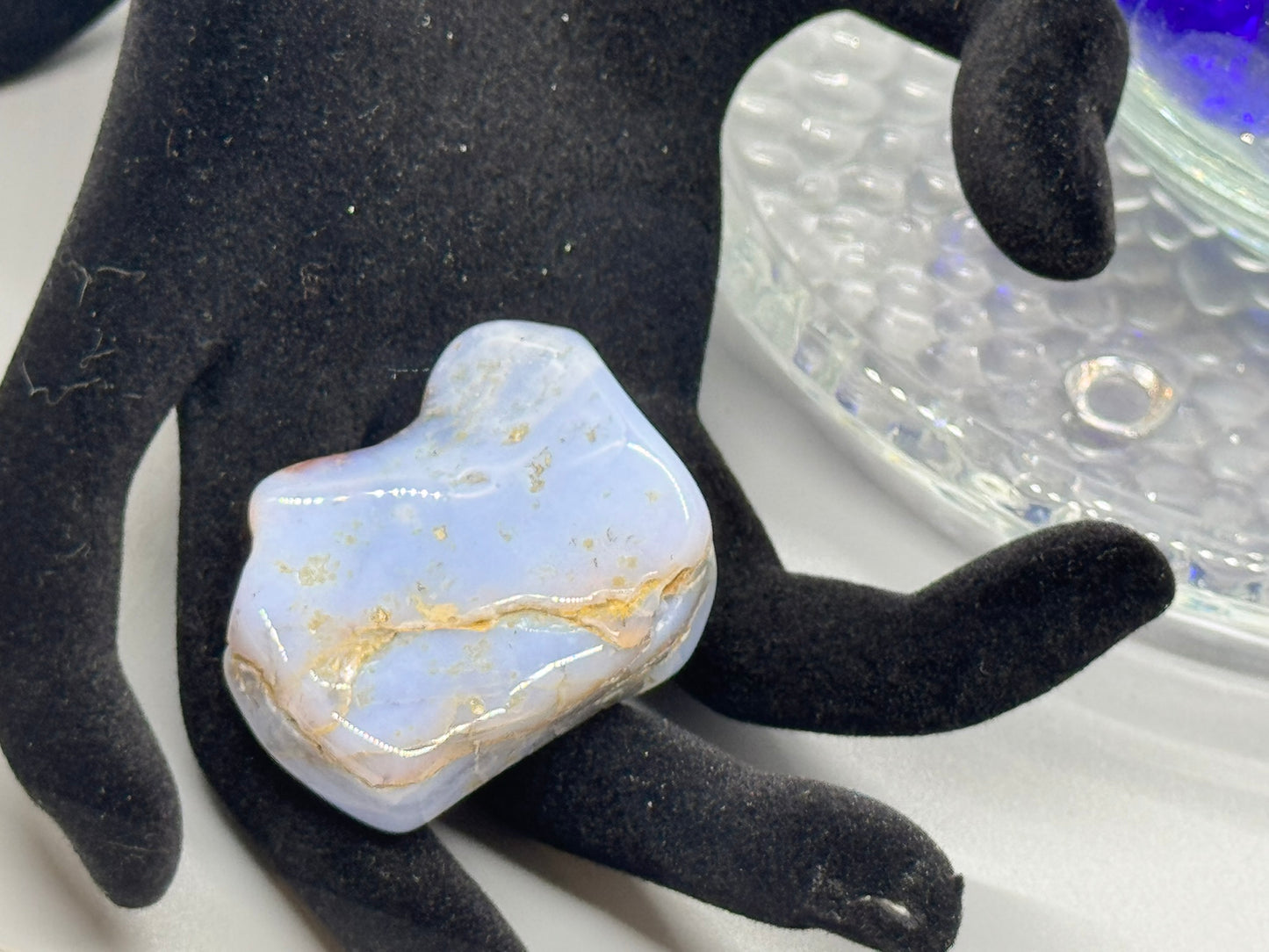 Authentic Blue Chalcedony – Handcrafted Stone # 437