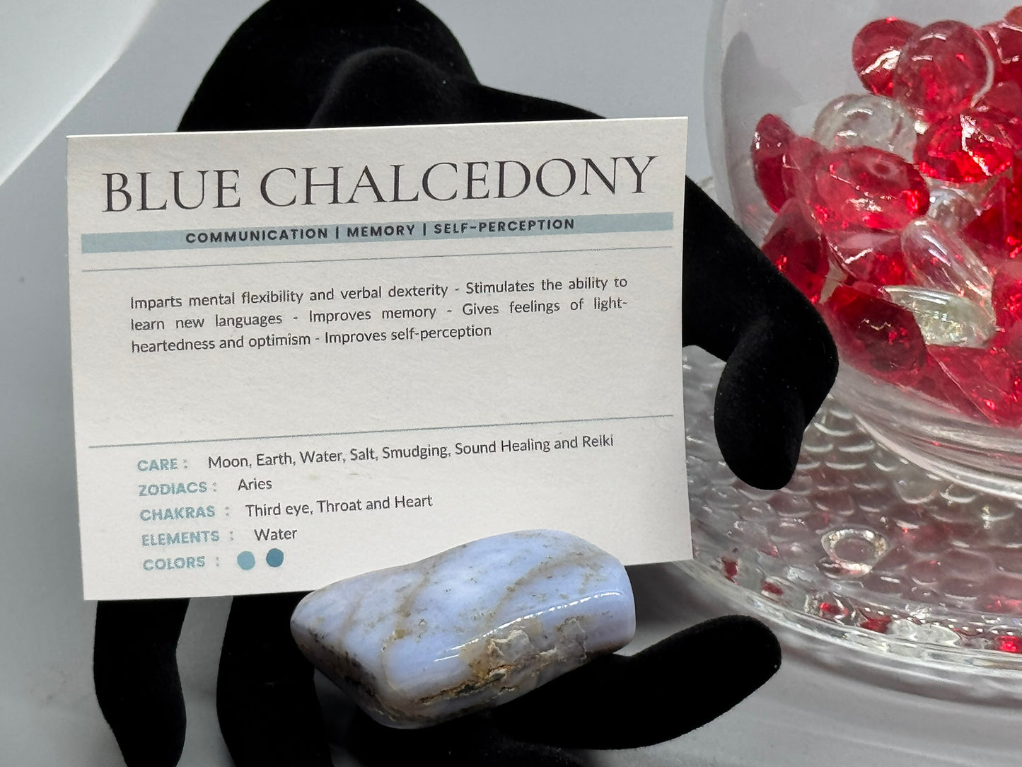 Authentic Blue Chalcedony – Handcrafted Stone # 437