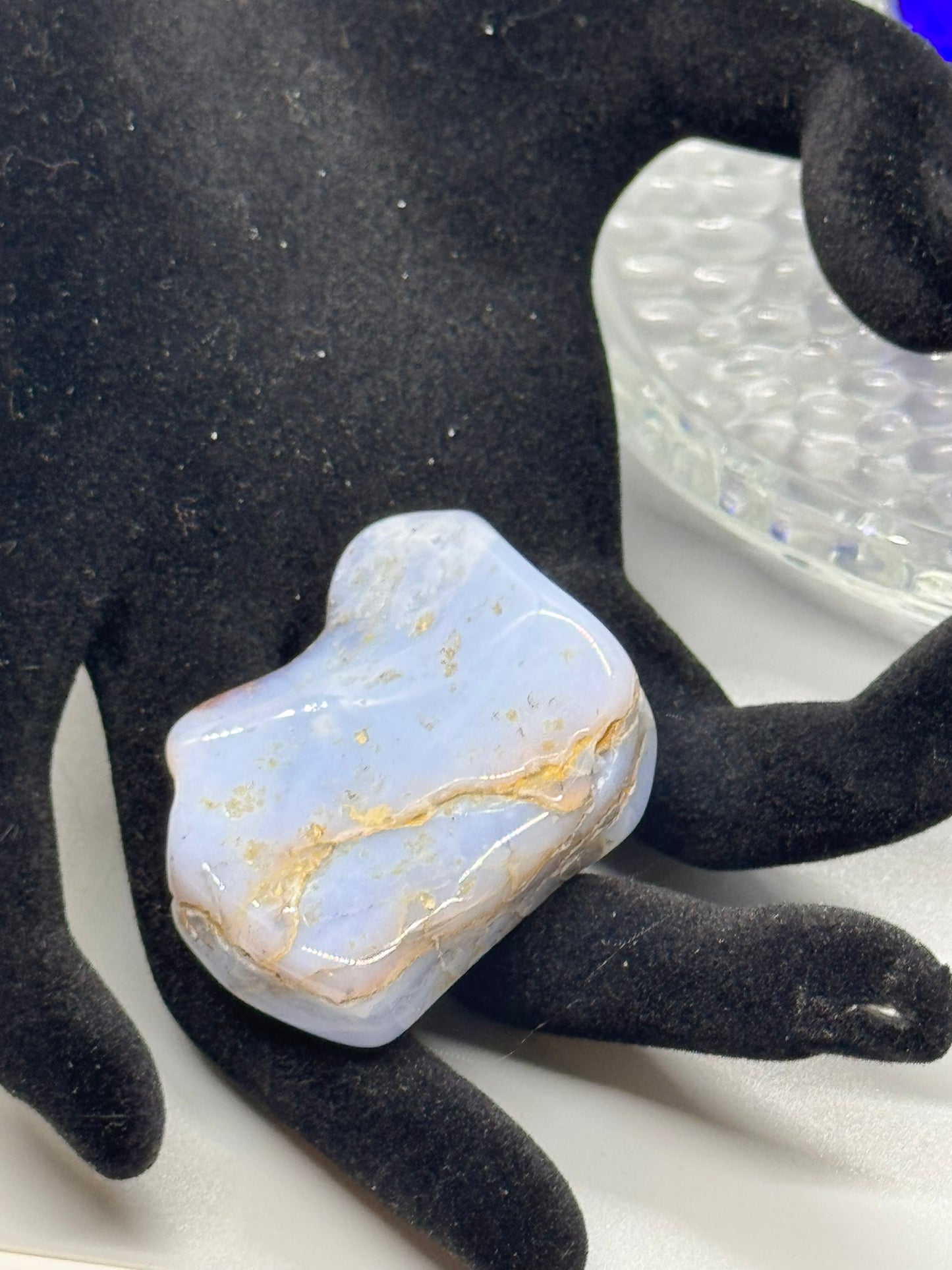 Authentic Blue Chalcedony – Handcrafted Stone # 437