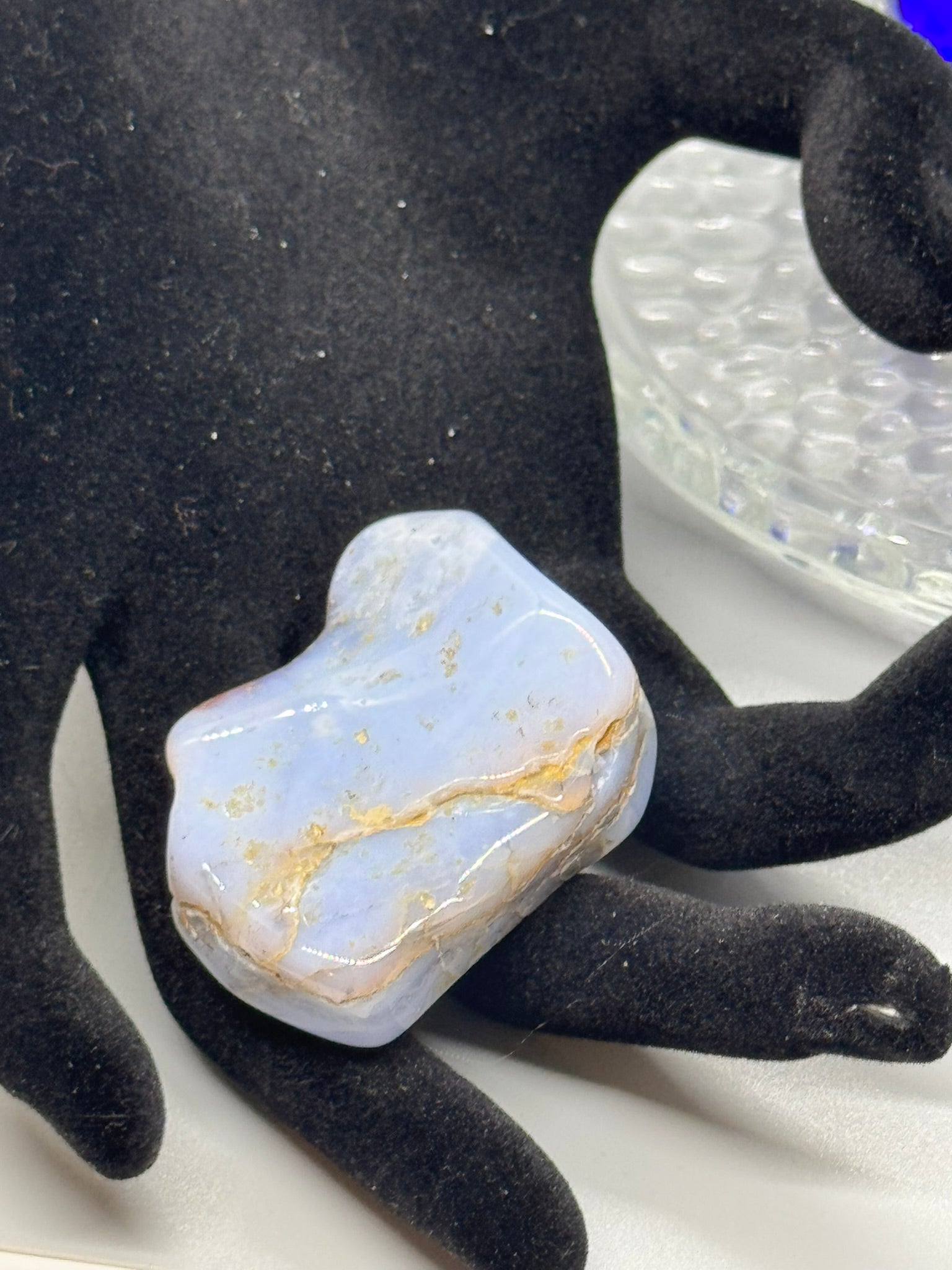 Authentic Blue Chalcedony – Handcrafted Stone # 437