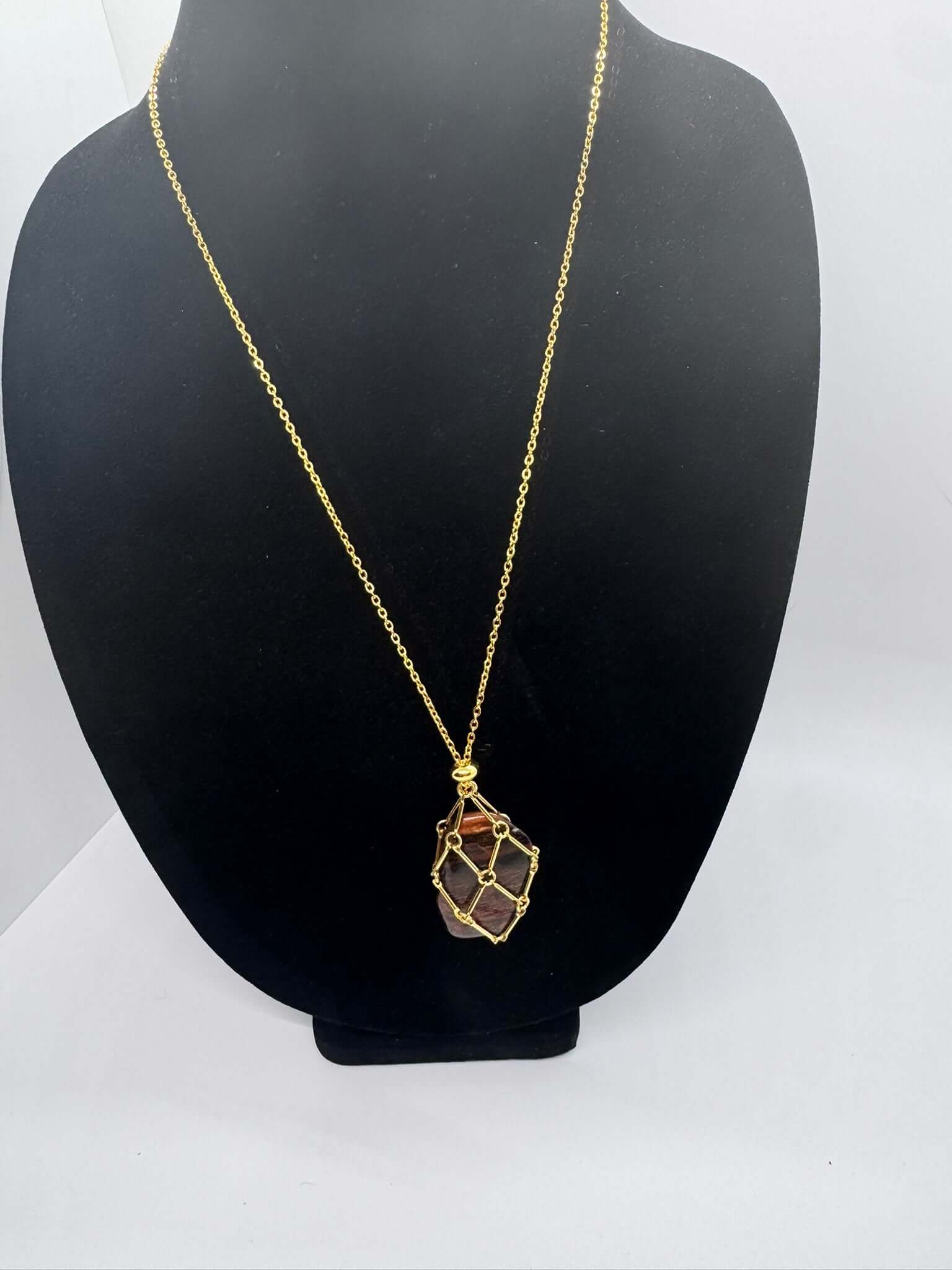 Authentic Mahogany Obsidian Necklace – Handcrafted Jewelry # 438