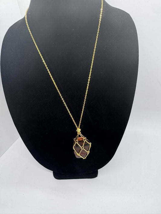 Authentic Mahogany Obsidian Necklace – Handcrafted Jewelry # 438