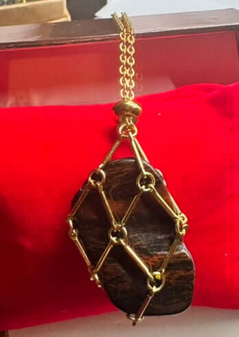 Authentic Mahogany Obsidian Necklace – Handcrafted Jewelry # 438