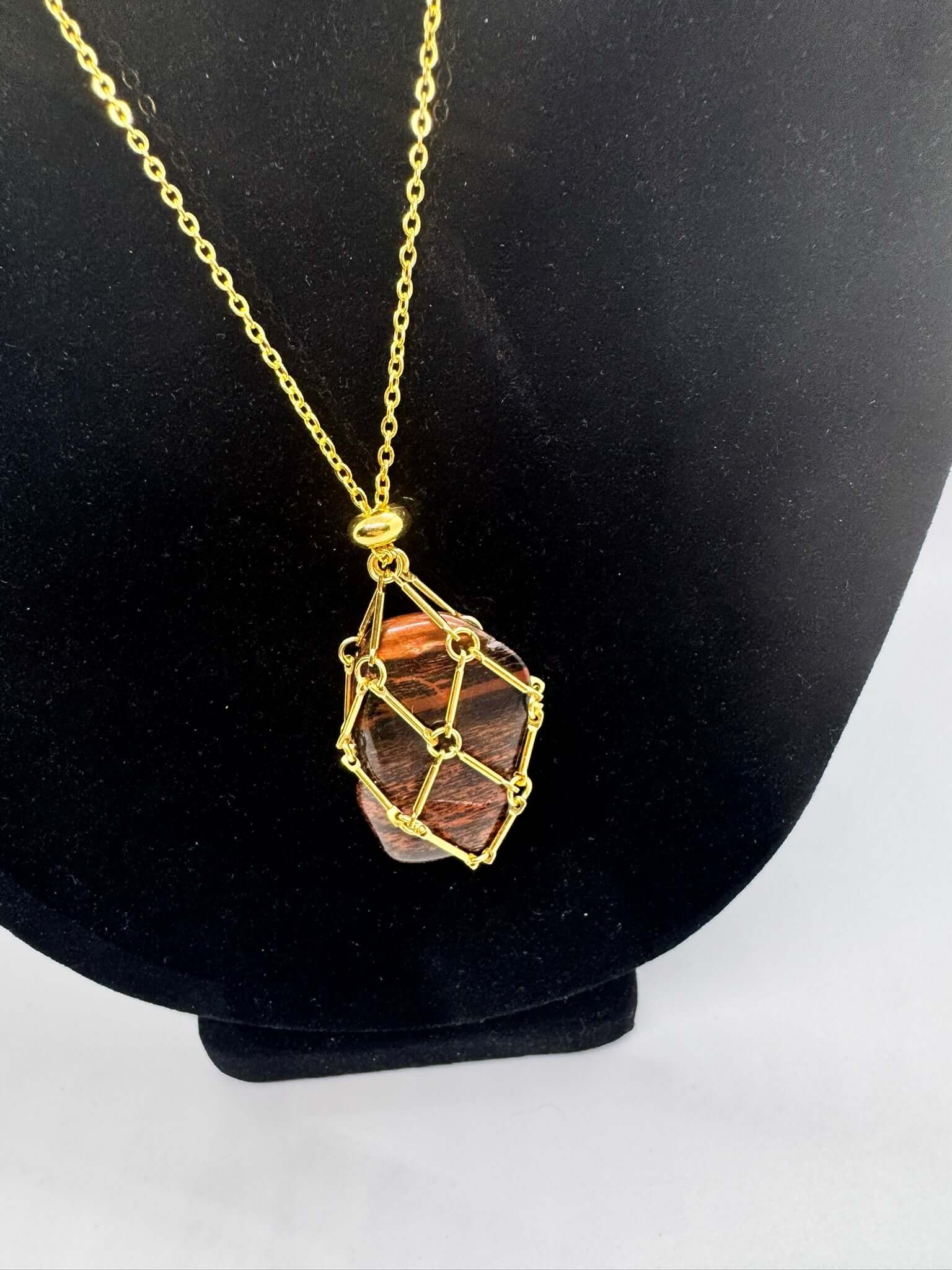 Authentic Mahogany Obsidian Necklace – Handcrafted Jewelry # 438