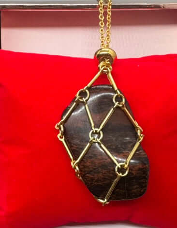 Authentic Mahogany Obsidian Necklace – Handcrafted Jewelry # 438