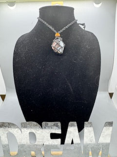 Handmade Botswana Agate Necklace – 28" Braided Cord