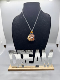 Handmade Citrine Necklace on 28" Braided Cord