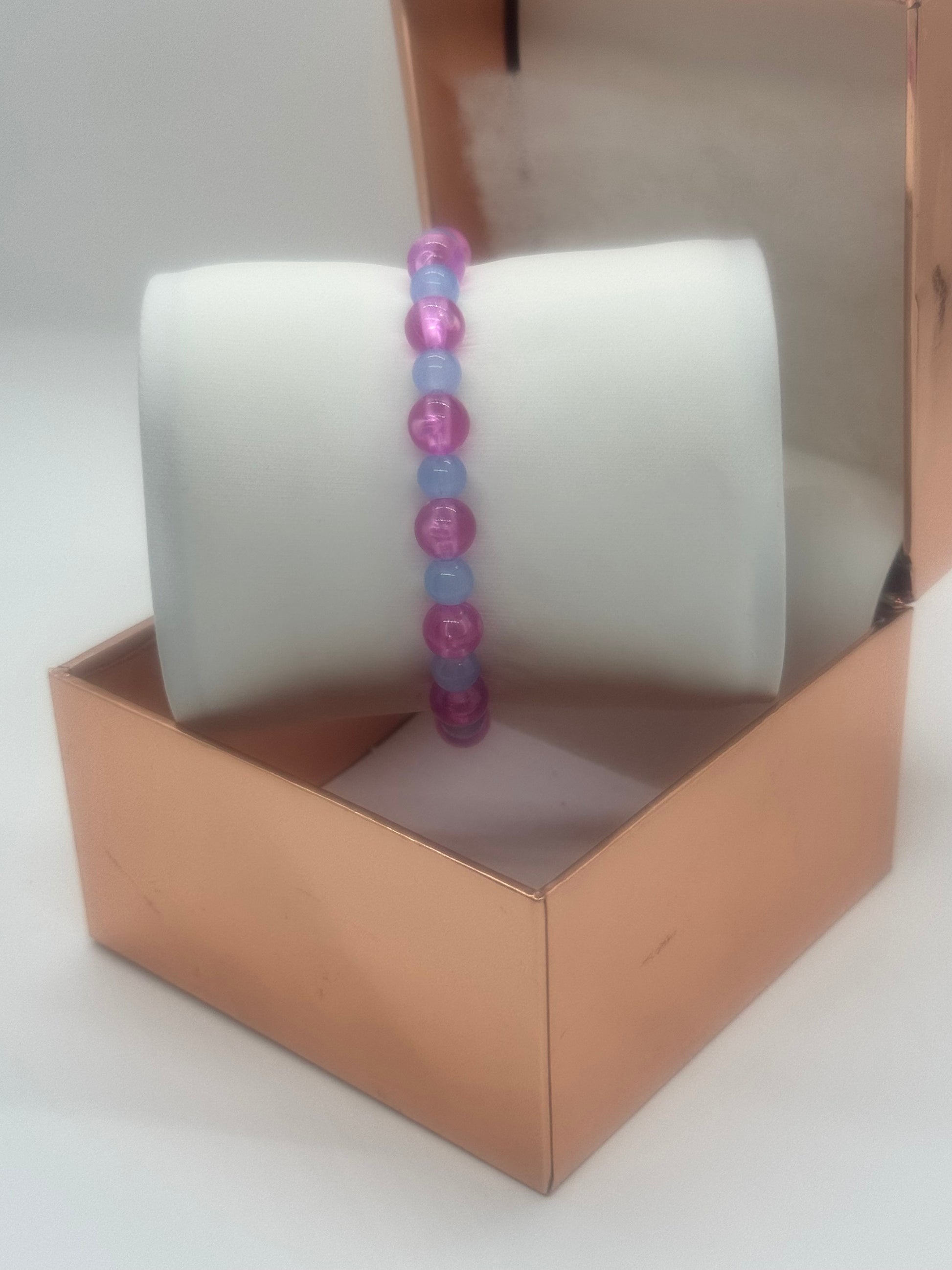 Glow in the Dark Acrylic & Glass Bracelet #84