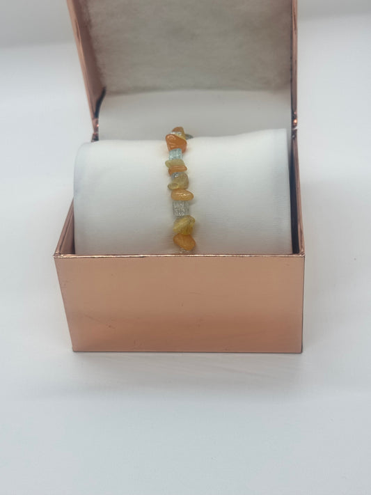 Crystal Bracelet #30 – Citrine & Blue Crackle Healing Stones