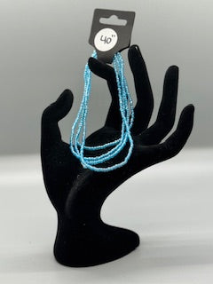 Baby Blue Waist Beads – 40" Stretchy Handmade