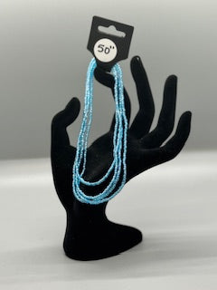 Baby Blue Waist Beads – 50" Handmade Stretchy Jewelry