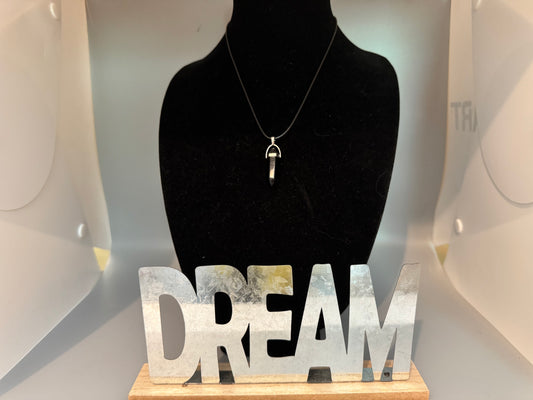 Black Onyx Pendant Necklace – 8" Braided Cord