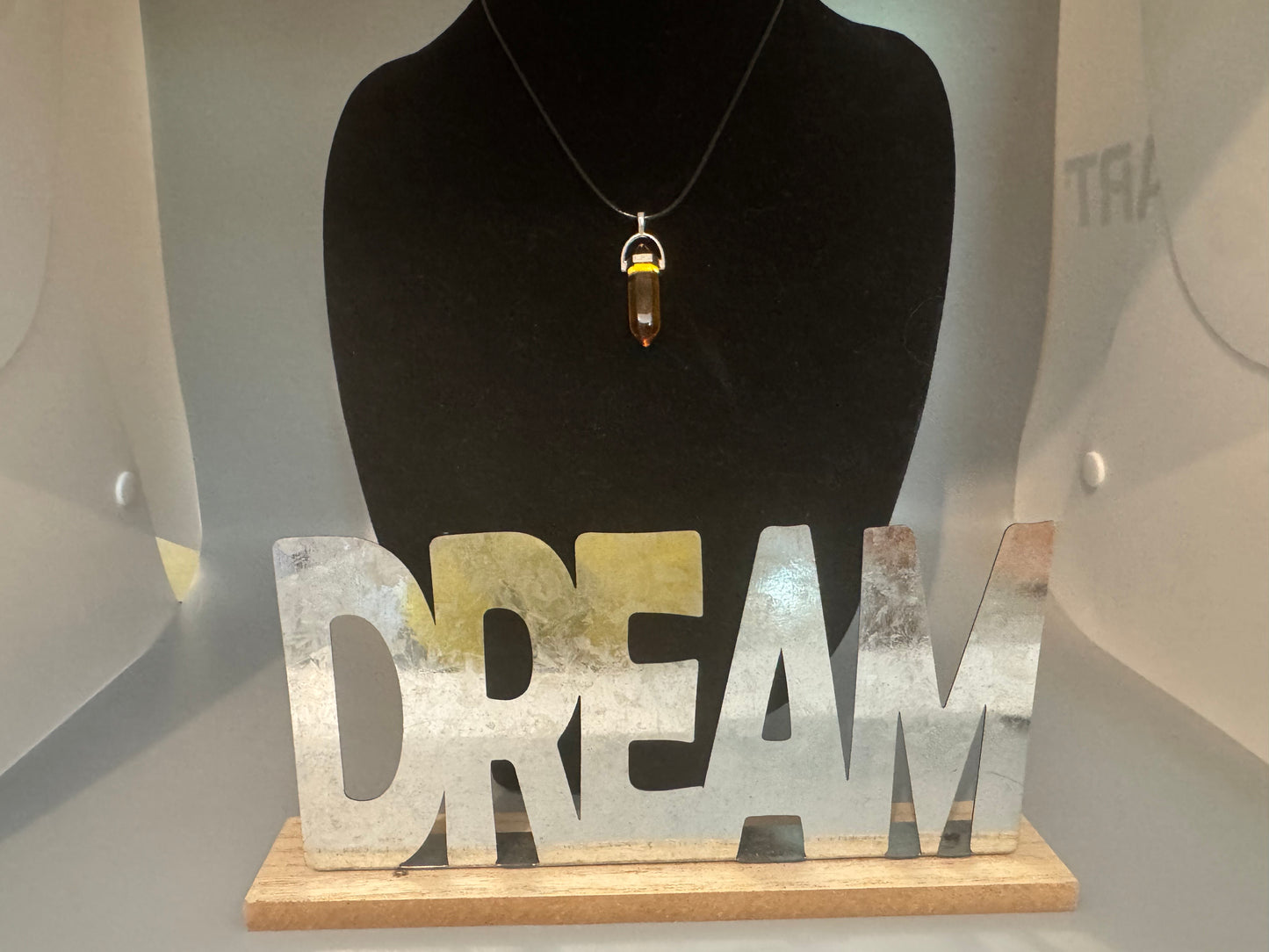 Dark Brown Sea Glass Pendant Necklace – 8" Cord