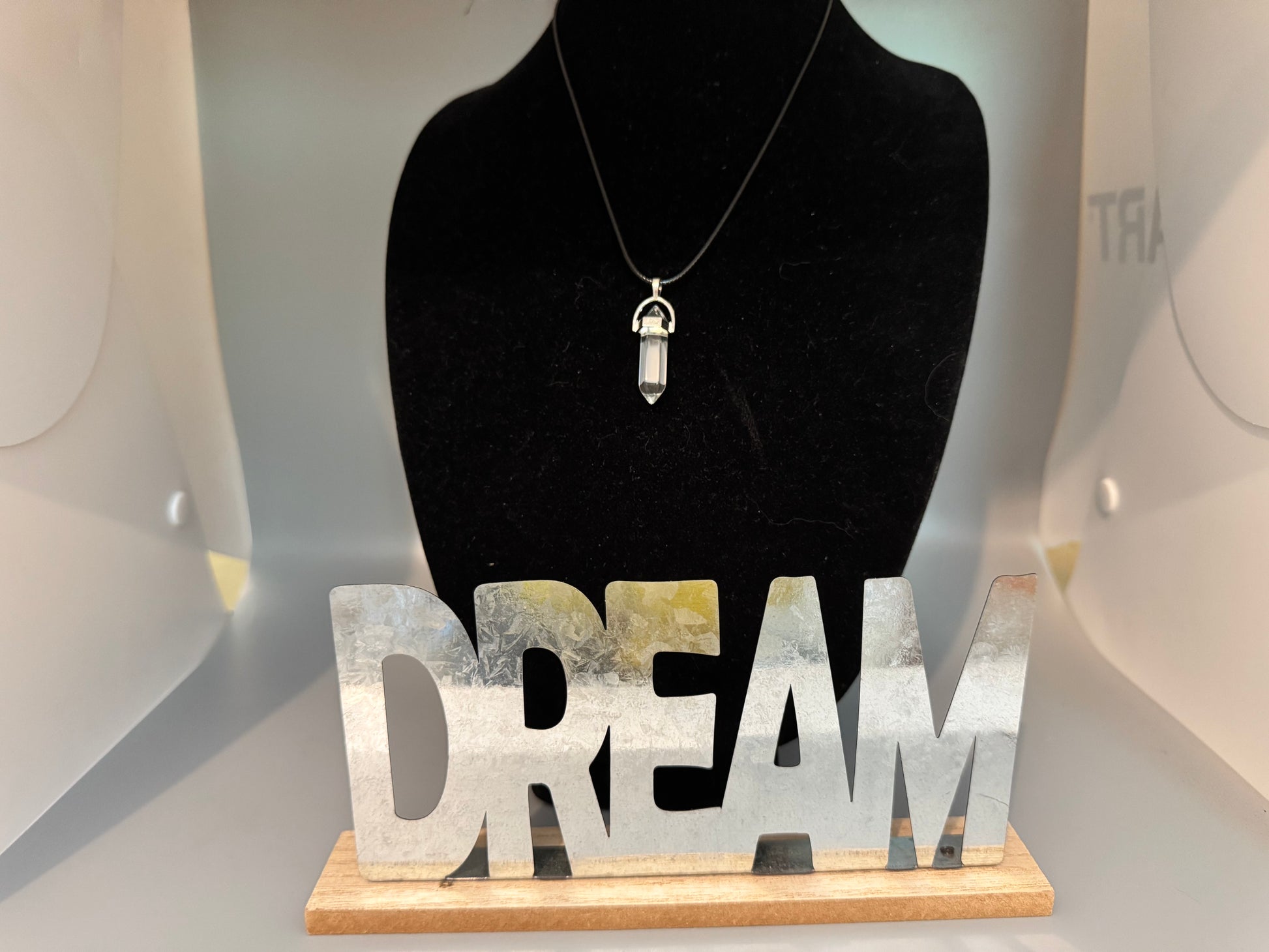 Clear Quartz Pendant Necklace – 8" Cord